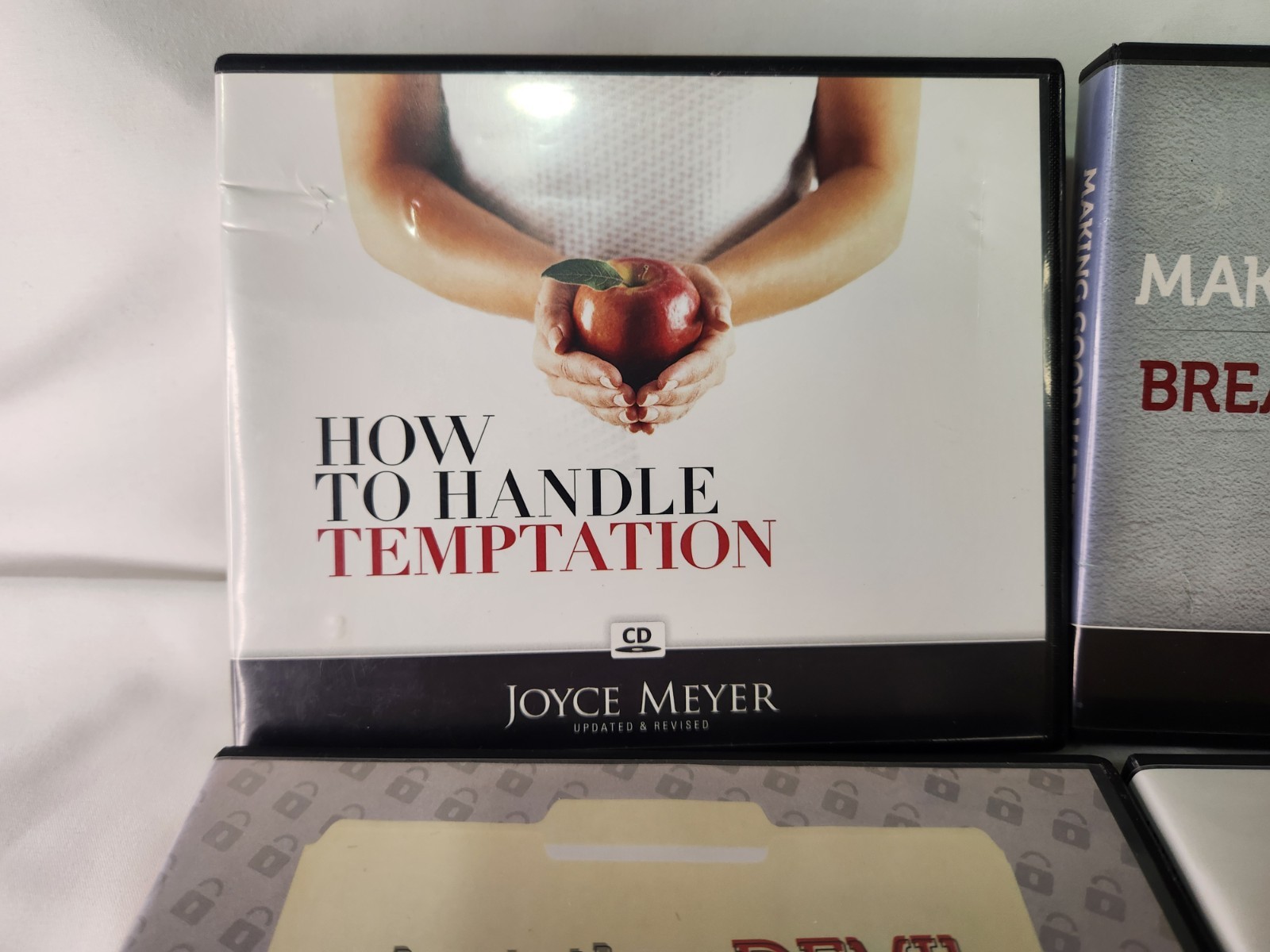 Lot Of 4 Joyce Meyer AudioBook CDs Resisting Temptation Habits Devil — Very Good