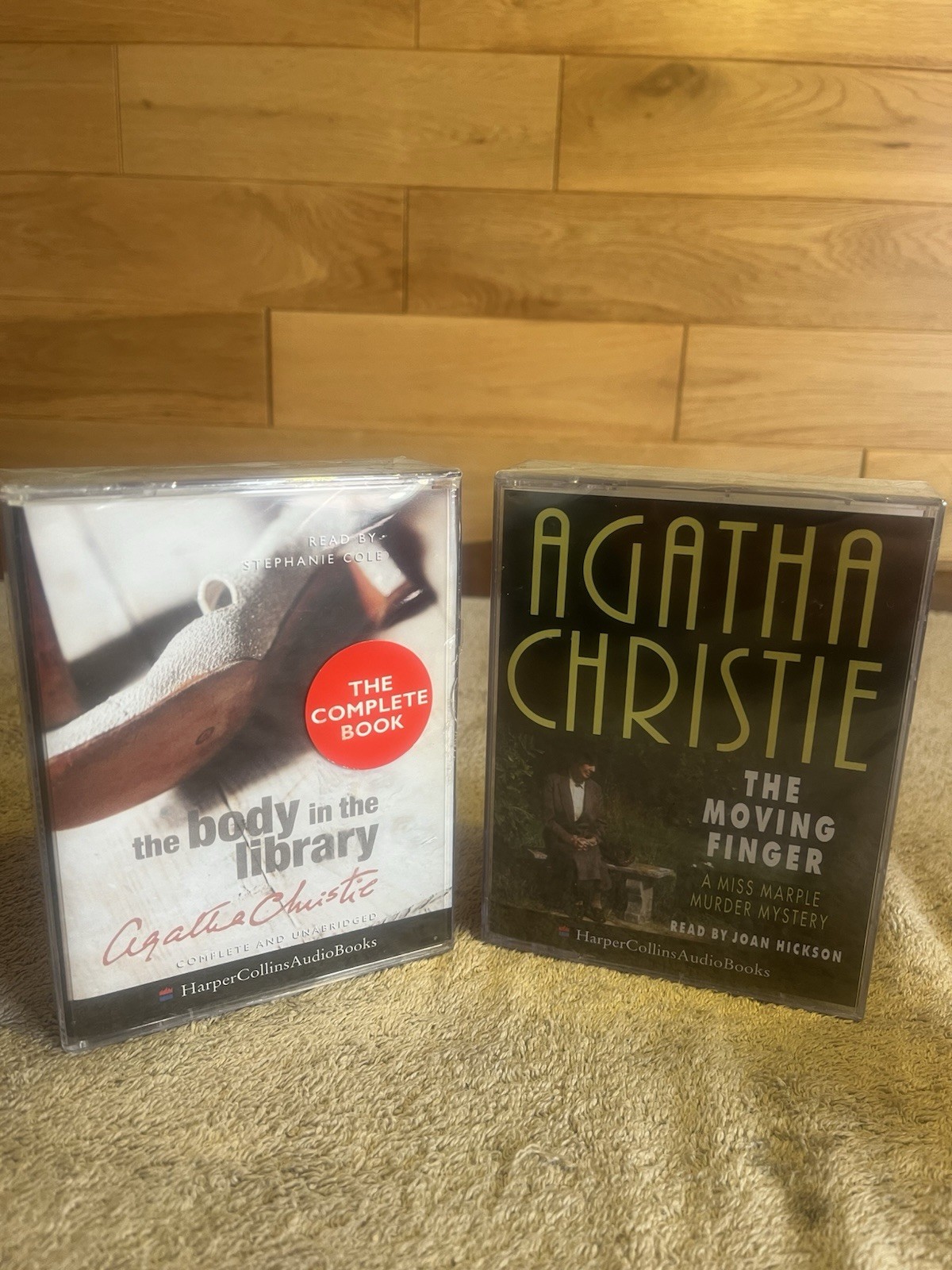 2x Audio Tapes Agatha Christie The Moving Finger / The Body in The Library