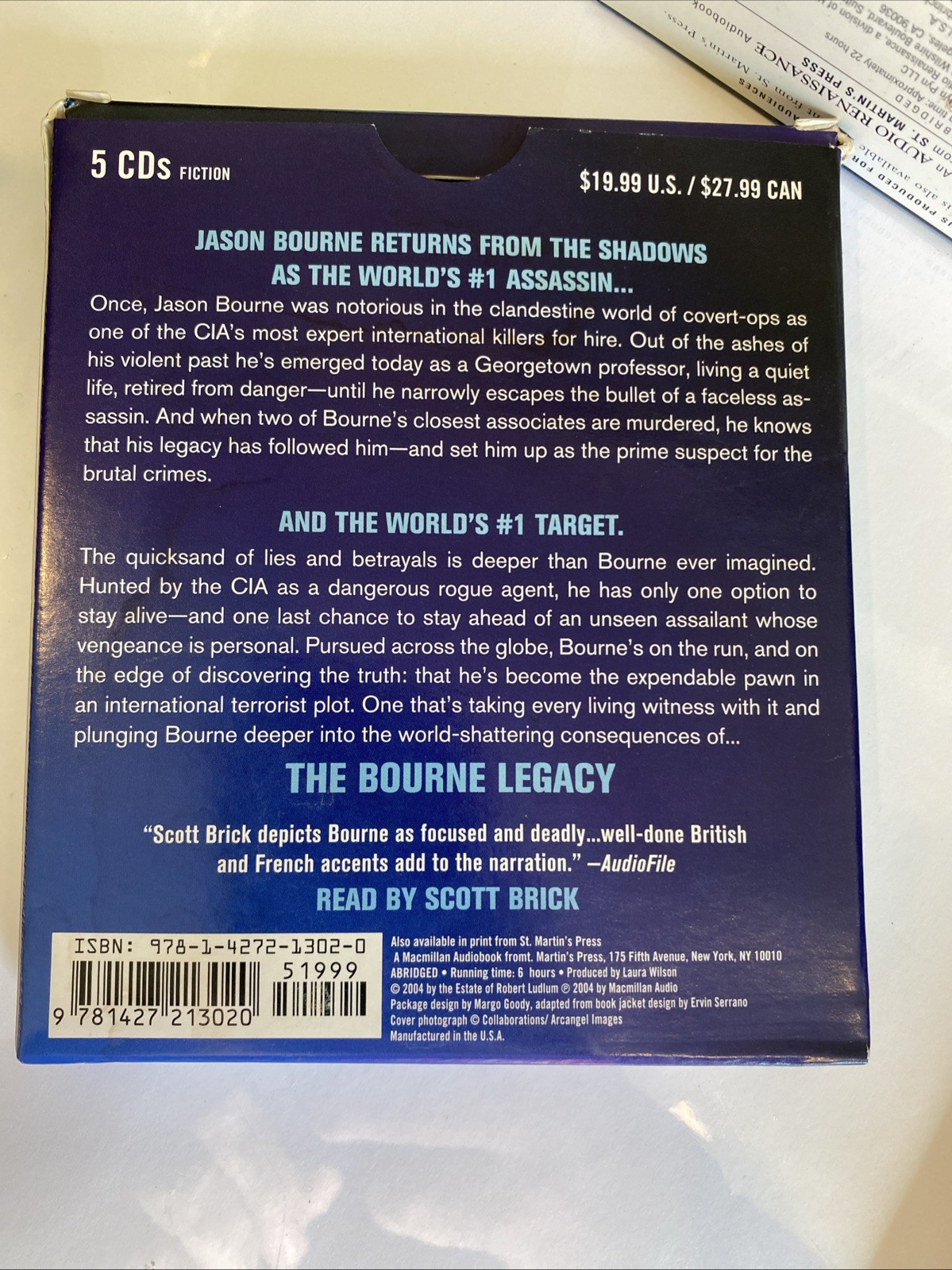 LOT OF 4 ROBERT LUDLUM AUDIO BOOKS on CD Bourne Legacy Utopia Experiment Janson