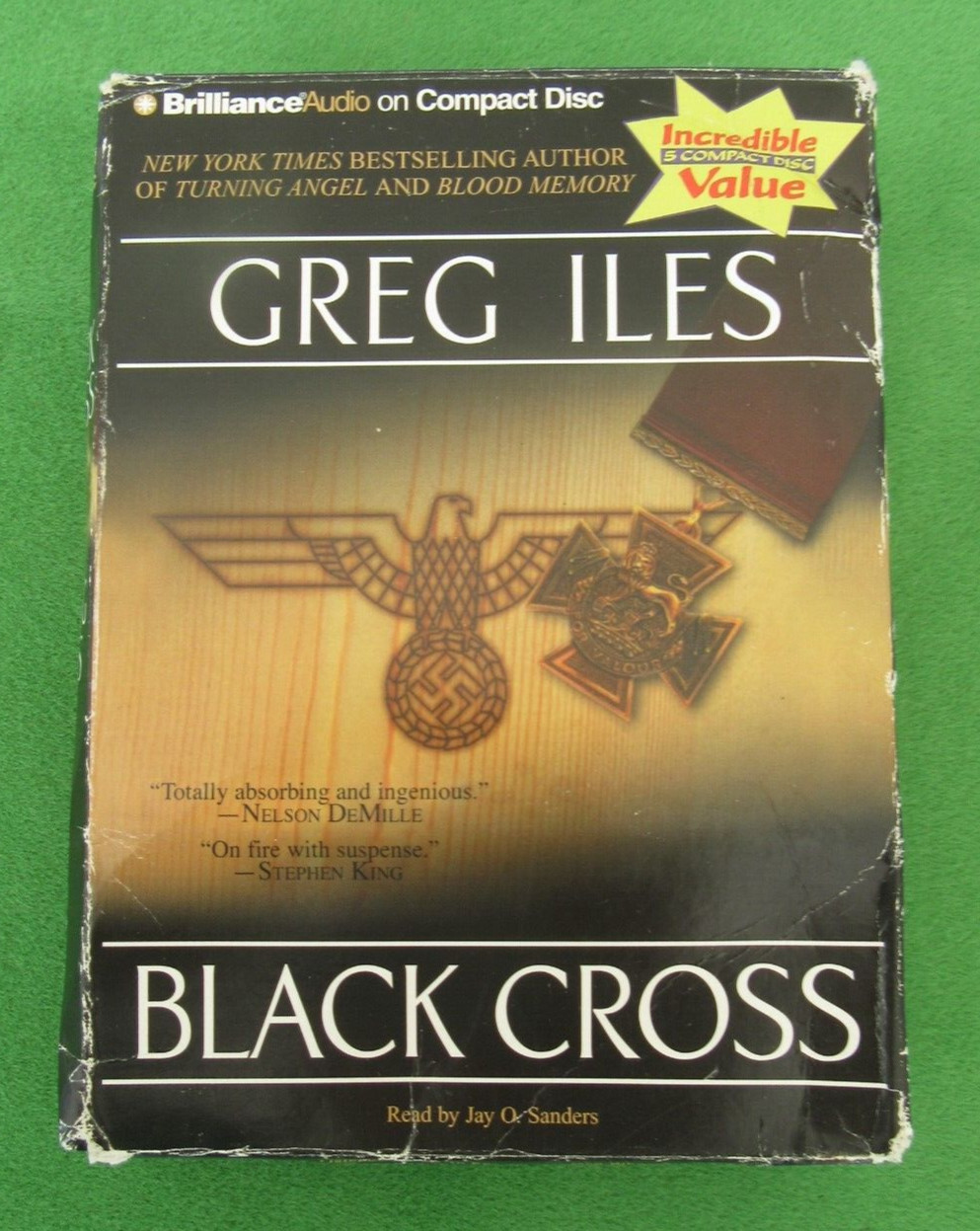 AUDIOBOOK ON 5 CDs: BLACK CROSS BY GREG ILES — #2 WWII SERIES; 1995; ABRIDGED