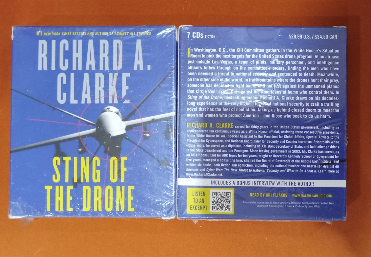 2 BOOK/AUDIOBOOK CD Richard A. Clarke Fiction Novel Thriller STING OF THE DRONE