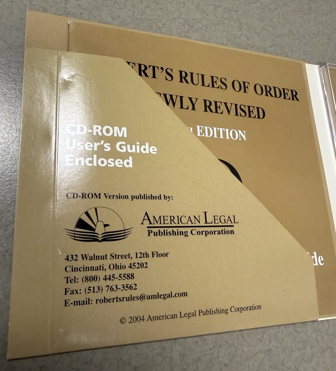 American Legal Publishing Robert’s Rules of Order Newly Revised 10th Ed CD-ROM