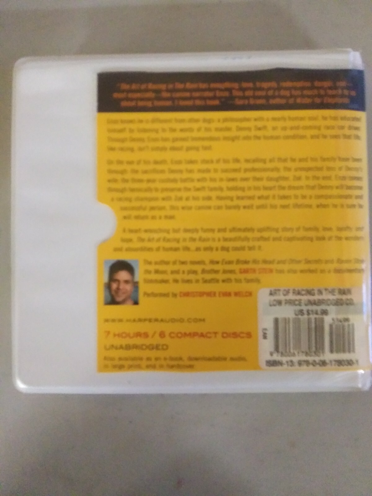 Shelf165 Audiobook~ THE ART OF RACING IN THE RAIN, GARTH STEIN
