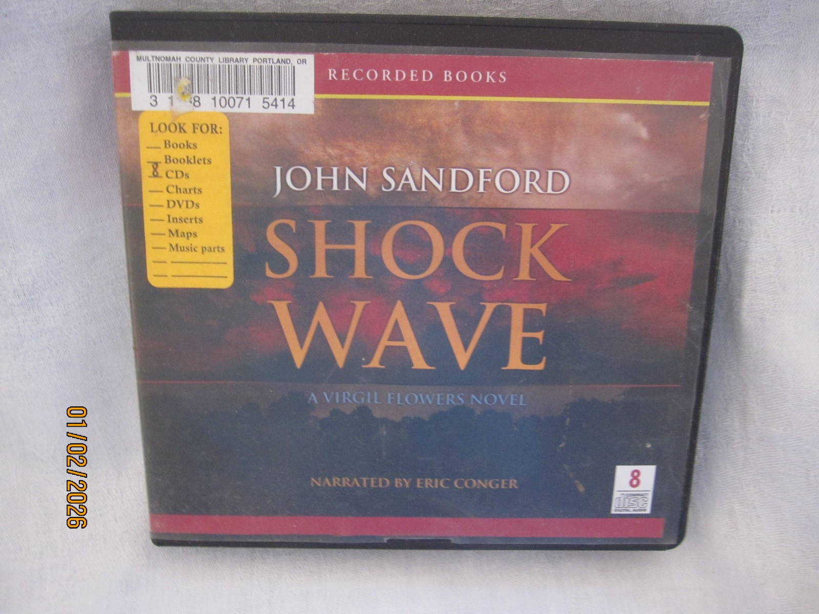 Shock Wave by John Sandford/ a Virgil Flowers Novel book on CD/ 8 CD’s