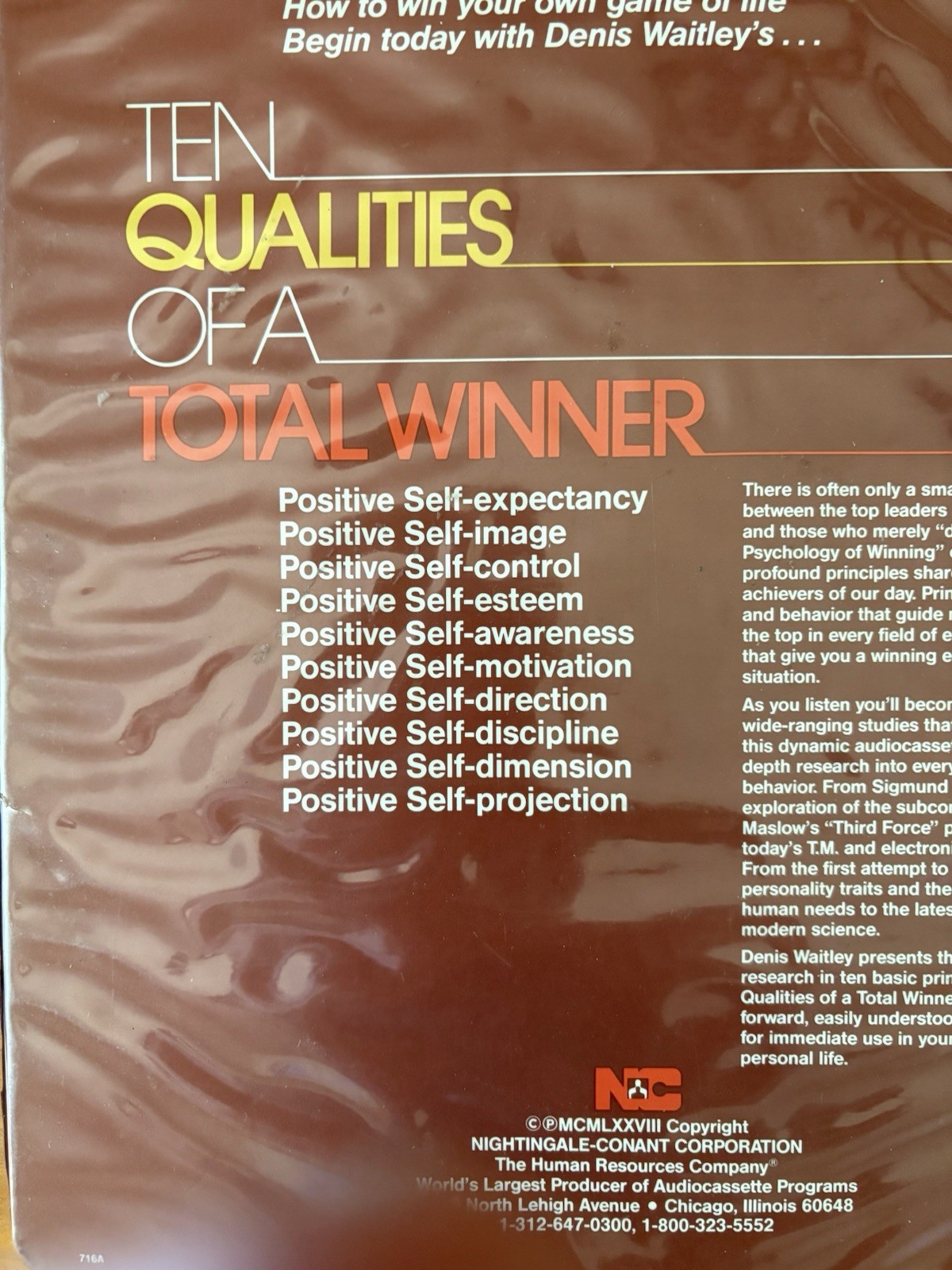 The Psychology of Winning On 6 Cassette By Dr. Denis E. Waitley, Ph. D