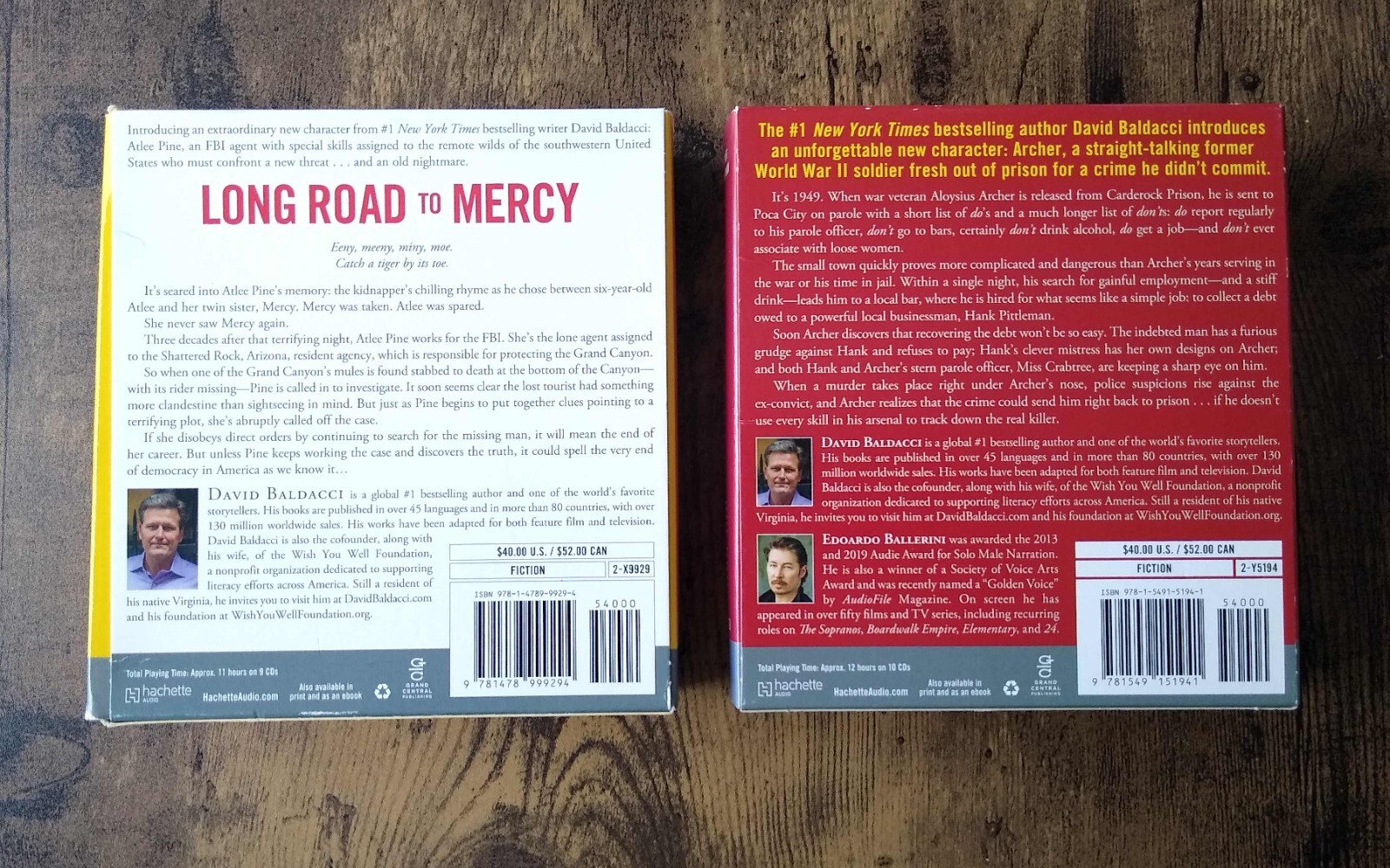 Lot of2 Audiobooks on CD by Baldacci David — Long Road to Mercy & One Good Deed