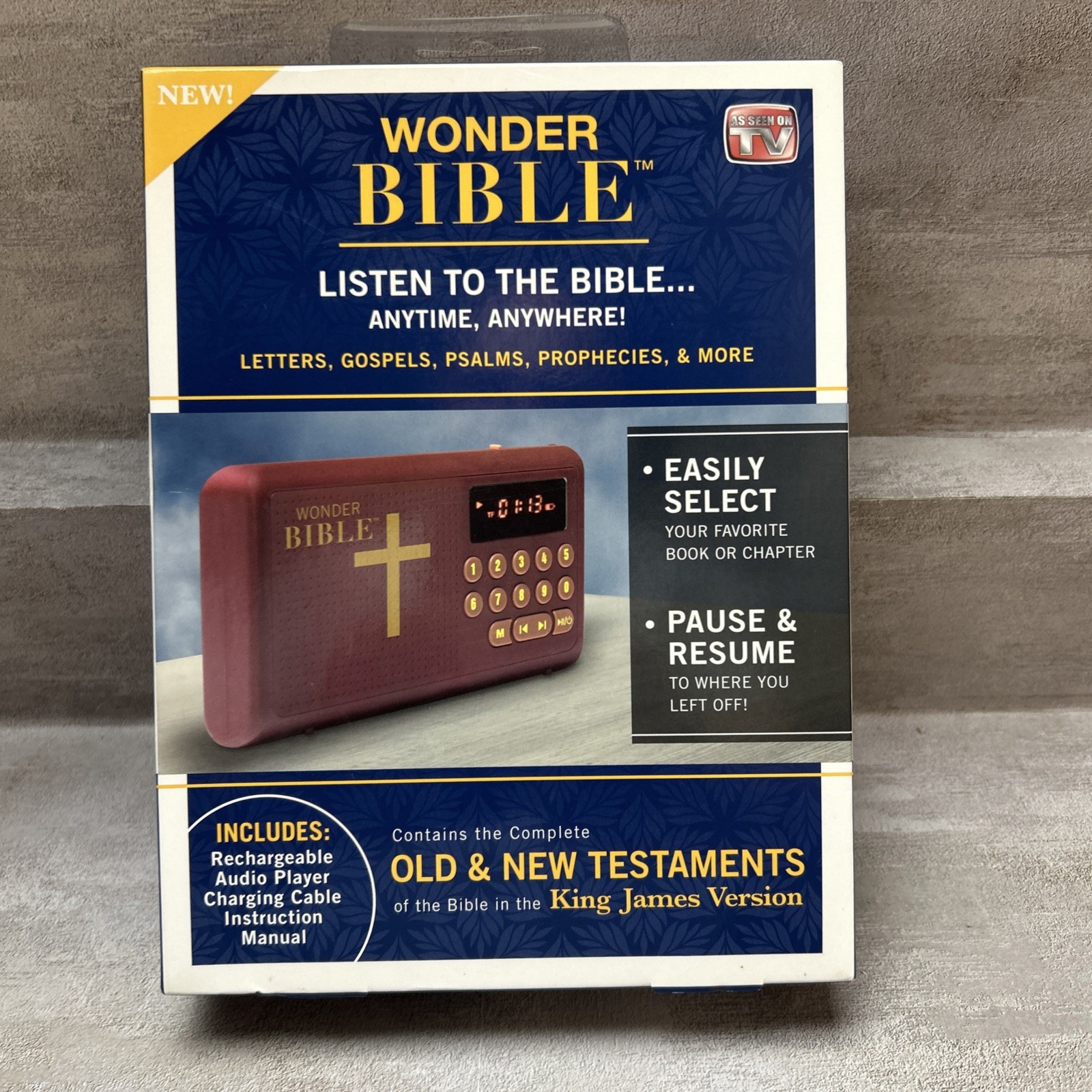 Wonder Bible KJV Talking Audio Bible Player King James Version New Sealed