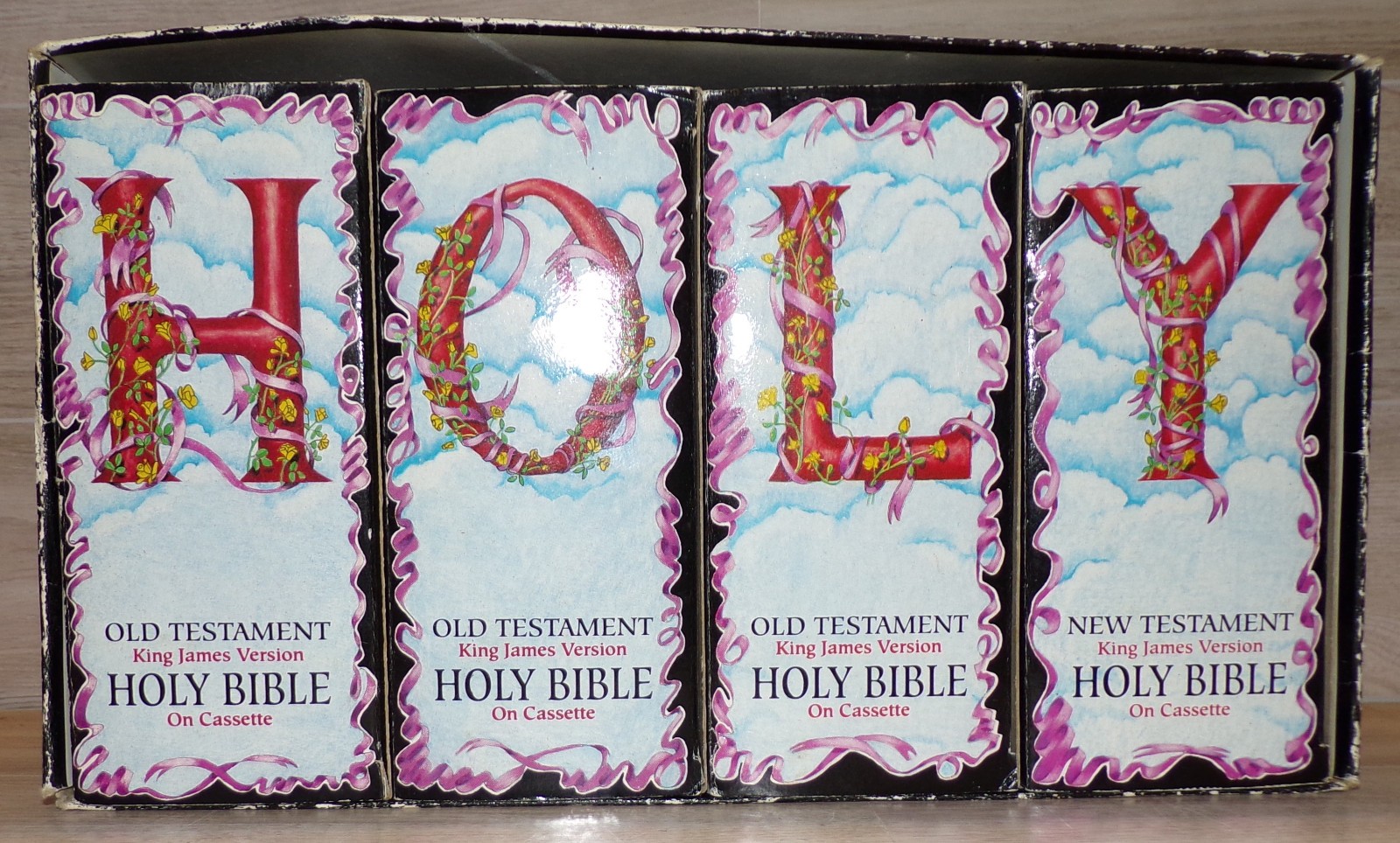 VINTAGE THE HOLY BIBLE ON 48 CASSETTES TAPE COMPLETE PREOWNED UNTESTED