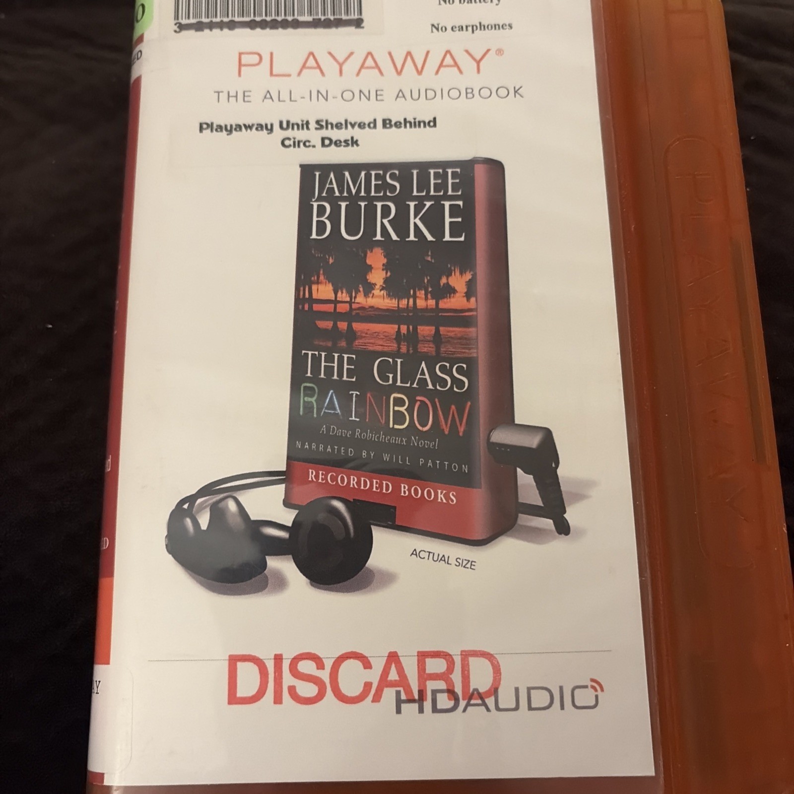Playaway Audiobook Audio Book Ex Library — The Glass Rainbow By James Lee Burke