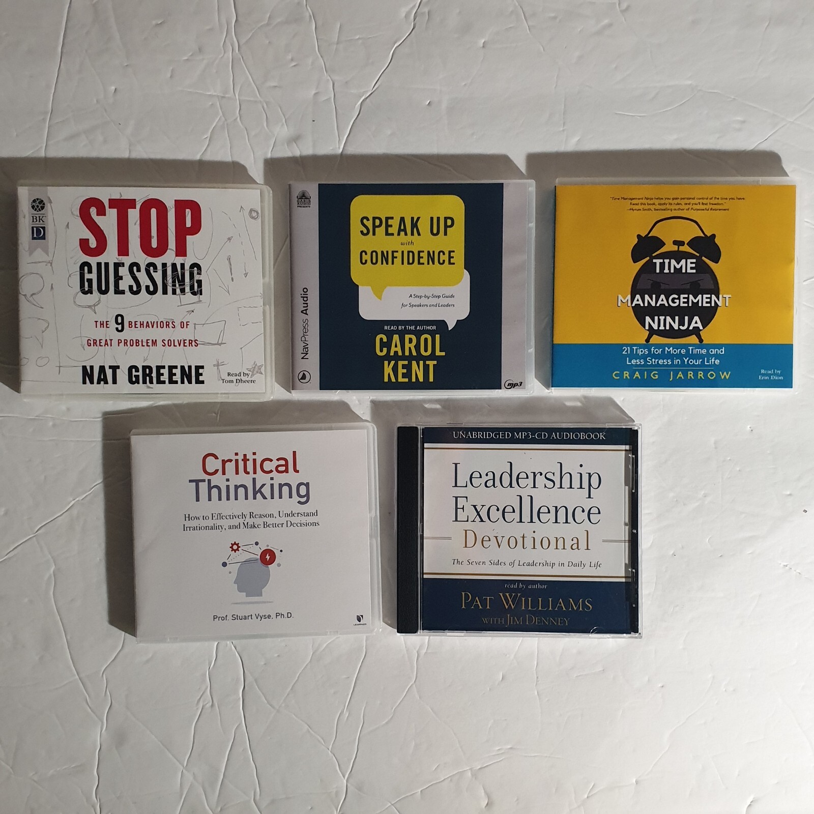 Lot of 5 Audiobooks (MP3-CDs) Problem Solving, Critical Thinking, Time Managemen