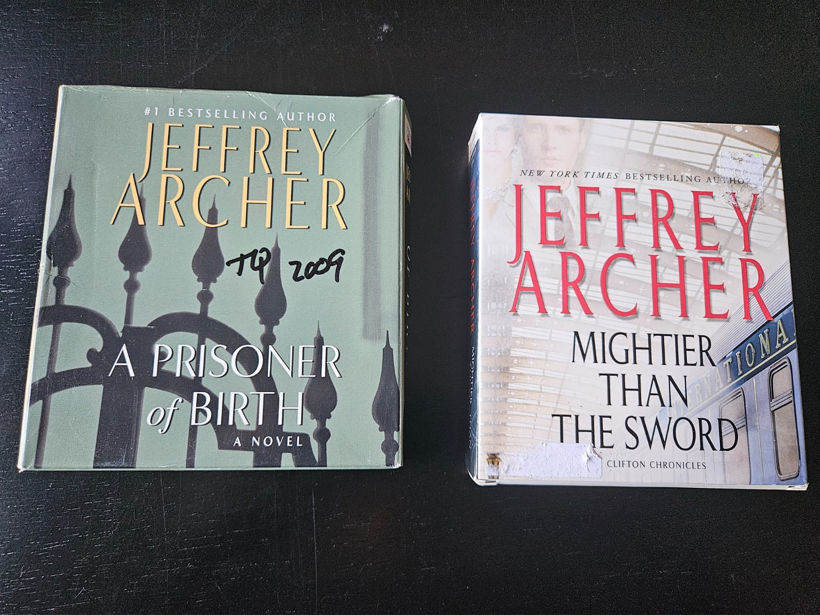 2 Jeffrey Archer Audio CD Books: A Prisoner of Birth, Mightier then the Sword