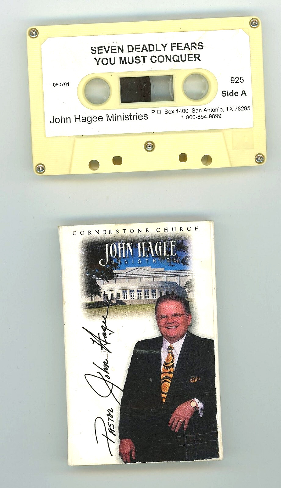 John Hagee Cassette Tape Cornerstone Church Signed 7 Deadly Fears You Must Conqu