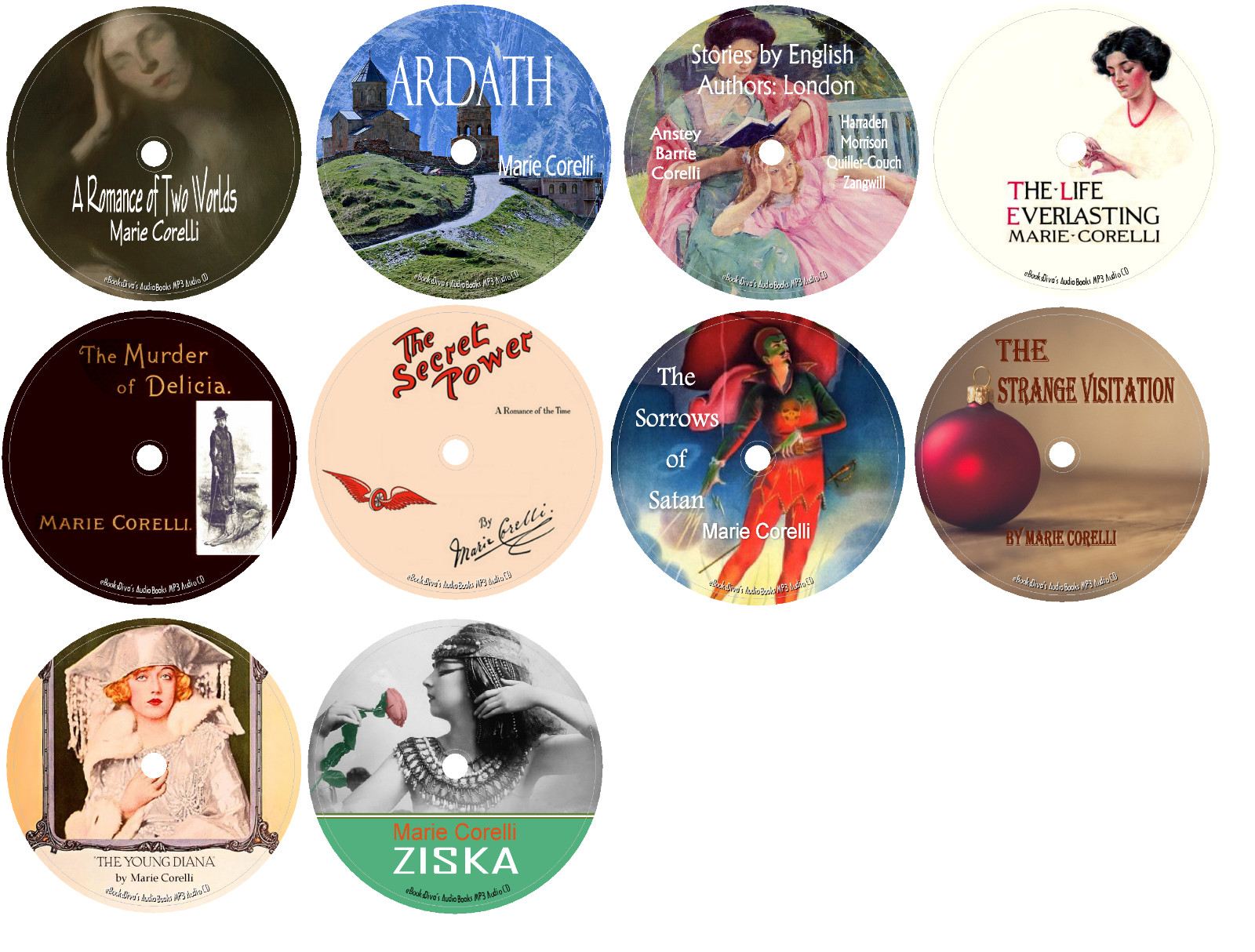 Marie Corelli 10 Sci-Fi Romance Mystery Audiobooks in 10 MP3 Audio CDs