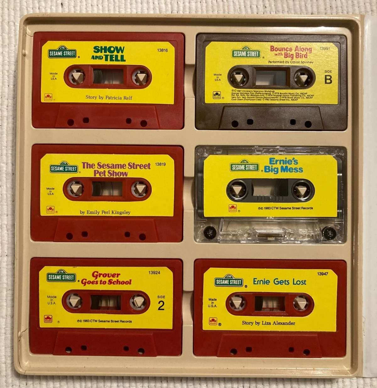 1990 Sesame Street Listen & Learn 6 books +6 cassettes HOME SCHOOLING, Reading