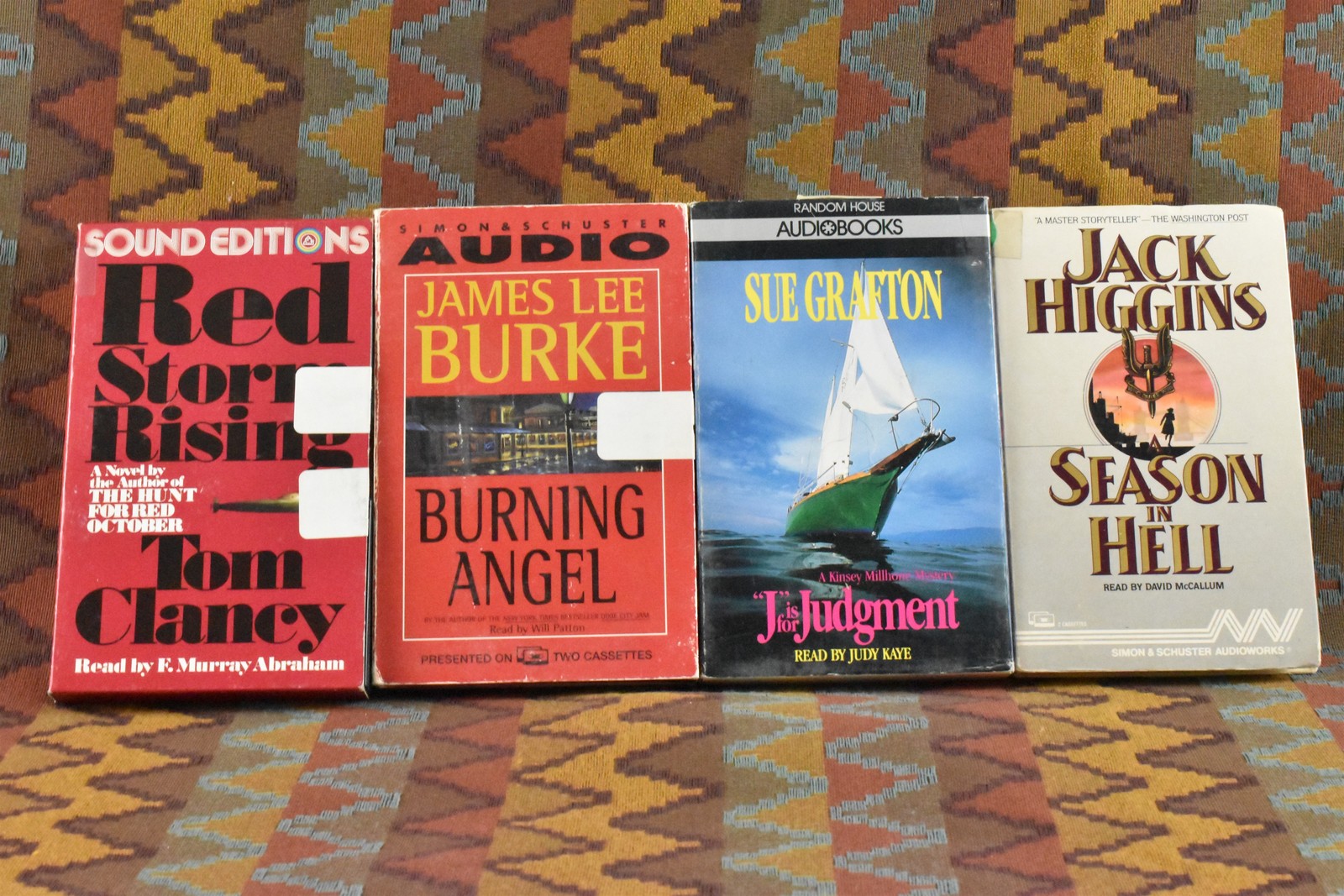 Books on Tape (Cassette) Lot Red Storm Rising Burning Angel Season in Hell +