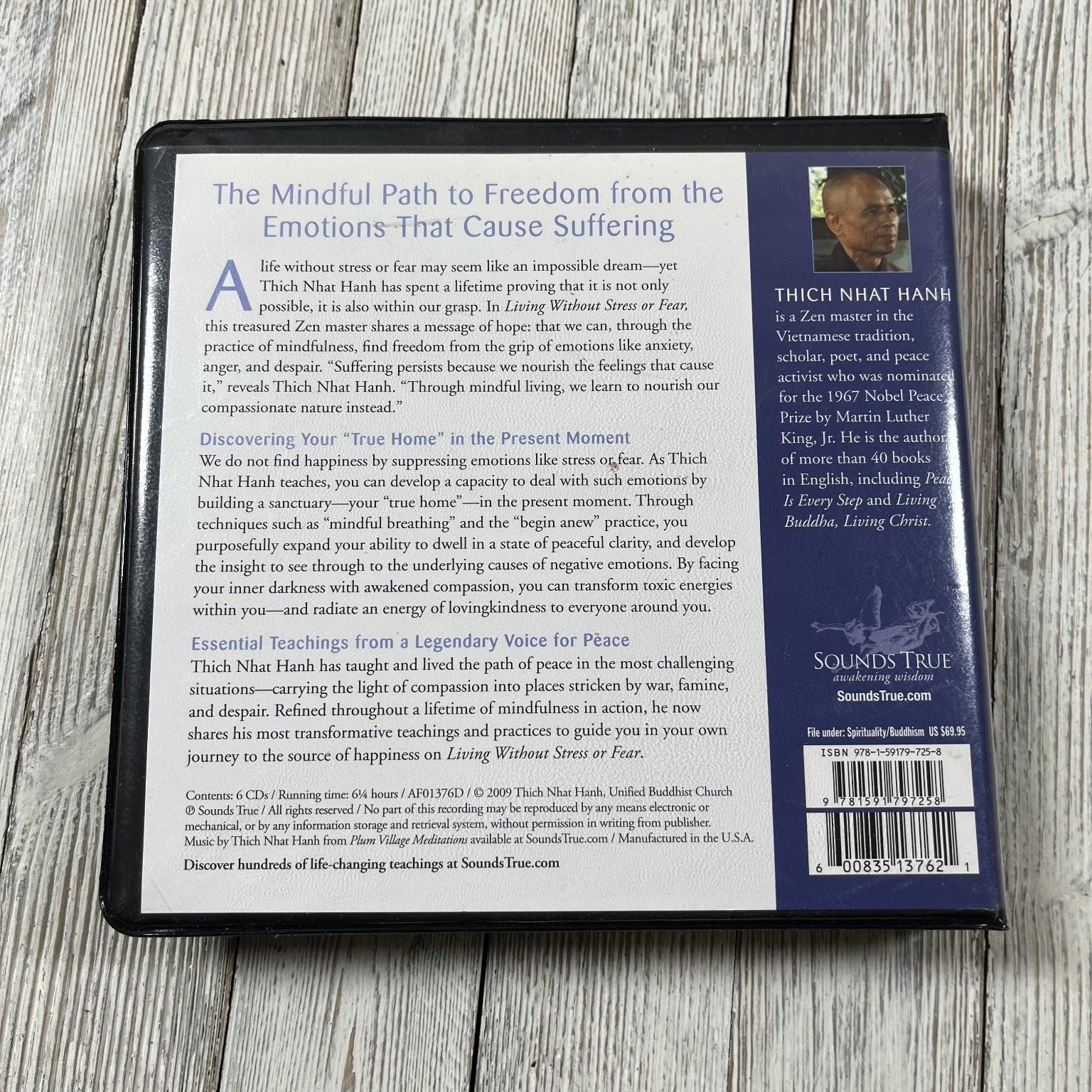 Living Without Stress or Fear by Thich Nhat Hanh Audiobook CDs Sounds True 6