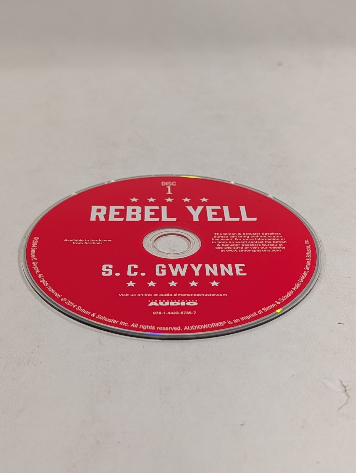 Rebel Yell Audiobook CD | DISC 1 ONLY | Replacement Disc | S.C. GWYNNE