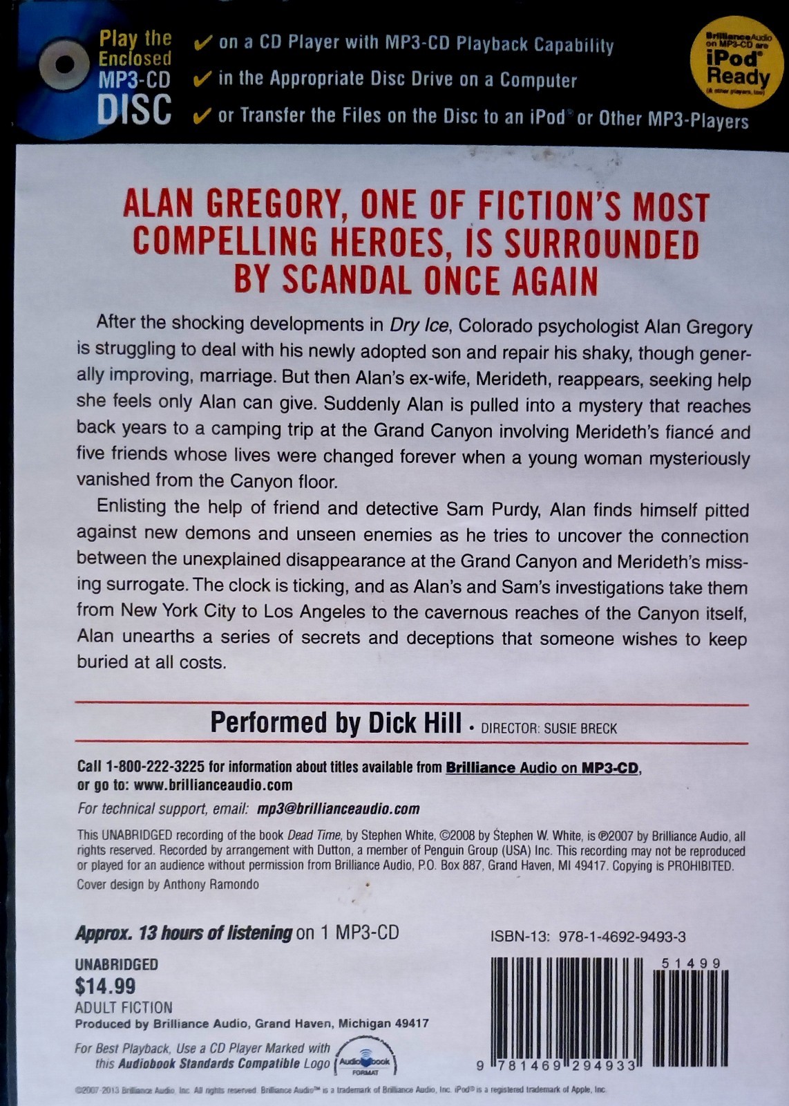 Dead Time (Alan Gregory) by Stephen White Unabridged (2013, Audiobook MP3-CD)