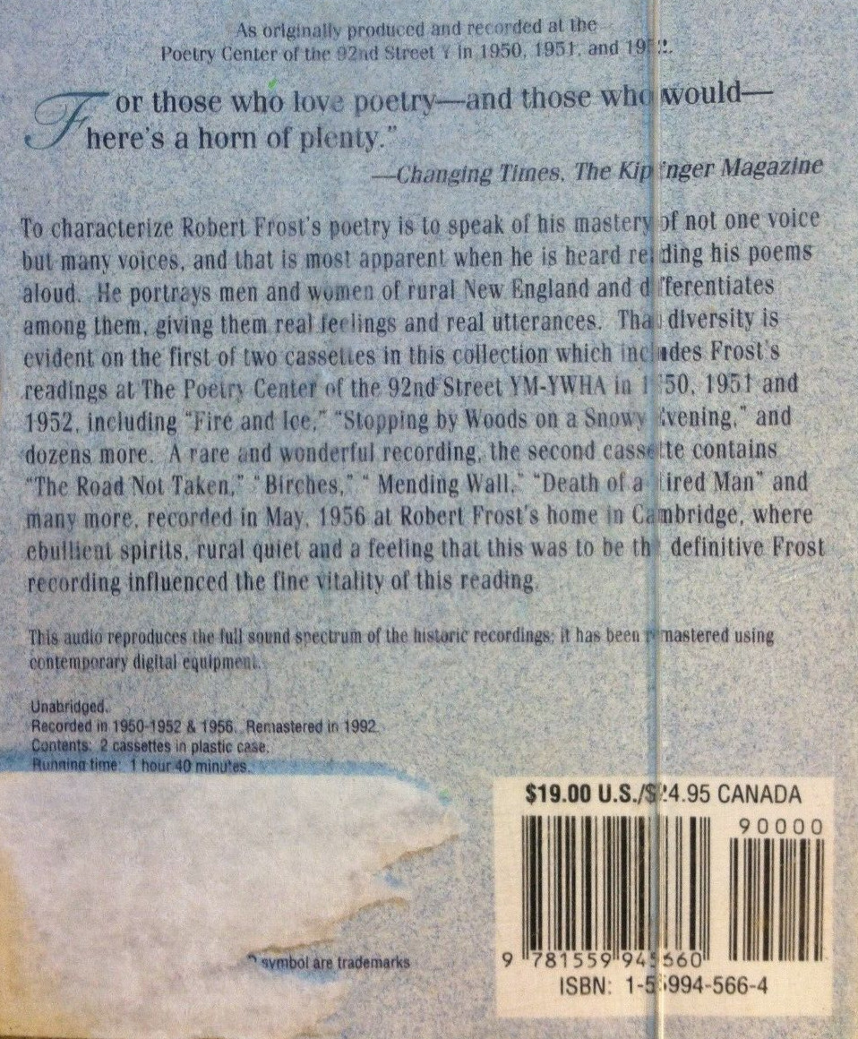 Robert Frost Reads 🔥POETRY🔥 Cassette Tapes and Ideals *Carefree Days* SC Book