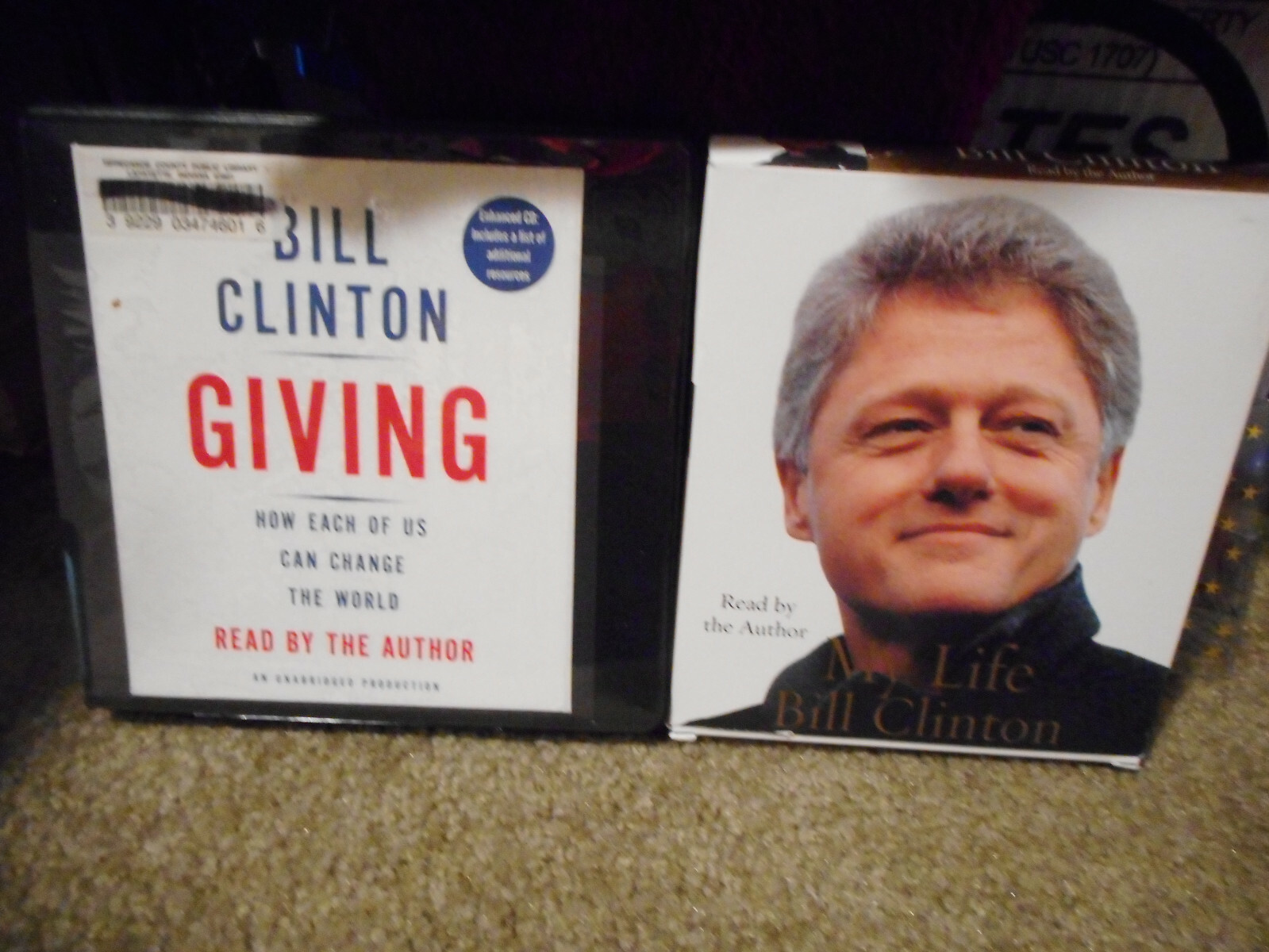 Lot 2 BILL CLINTON Audio Books CDs My Life Abridged CDs & Giving Ex-Library CDs