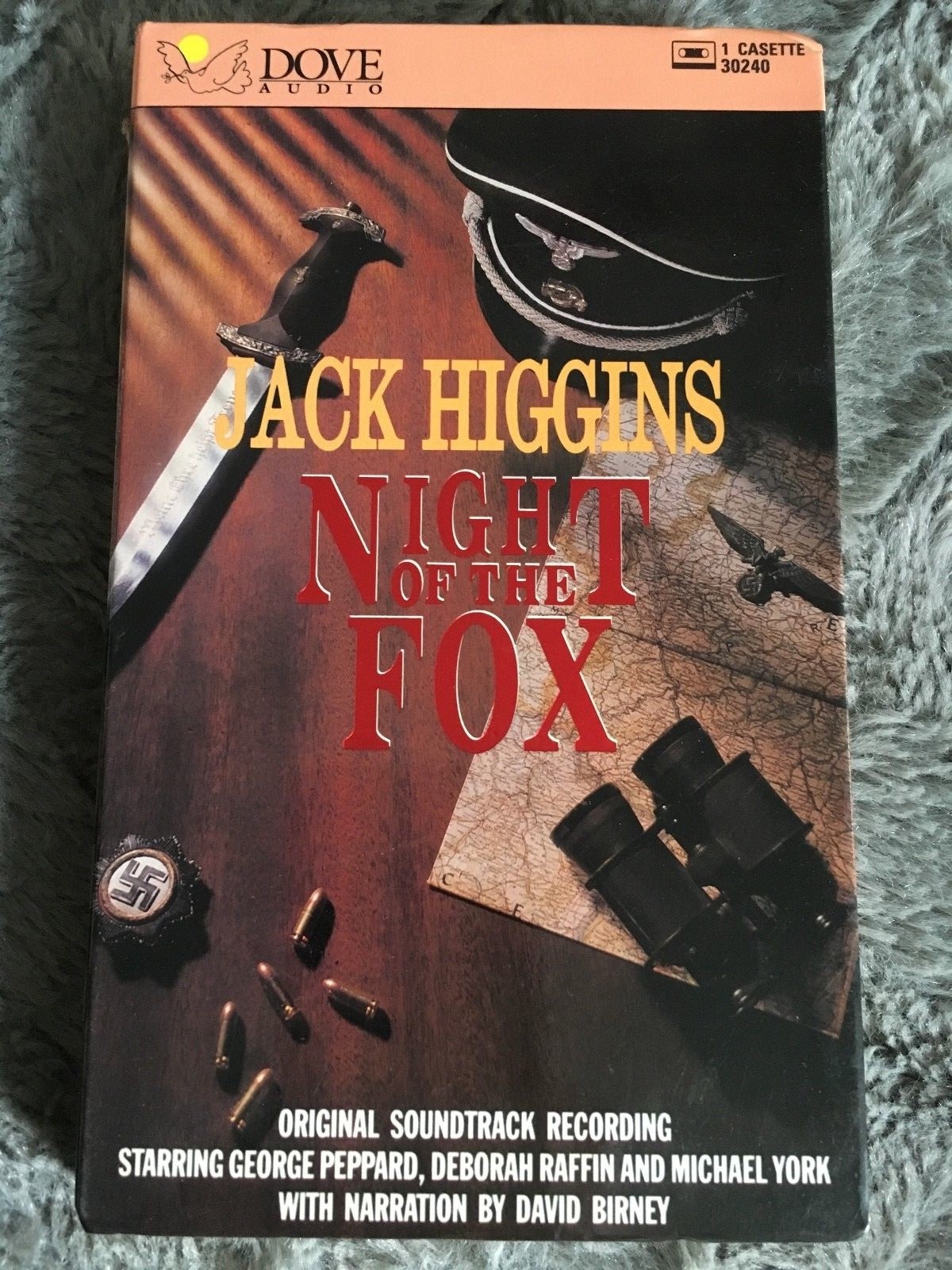 ‘NIGHT OF THE FOX’ BY JACK HIGGINS-READ BY DAVID BIRNEY-BOOK ON CASSETTE TAPE