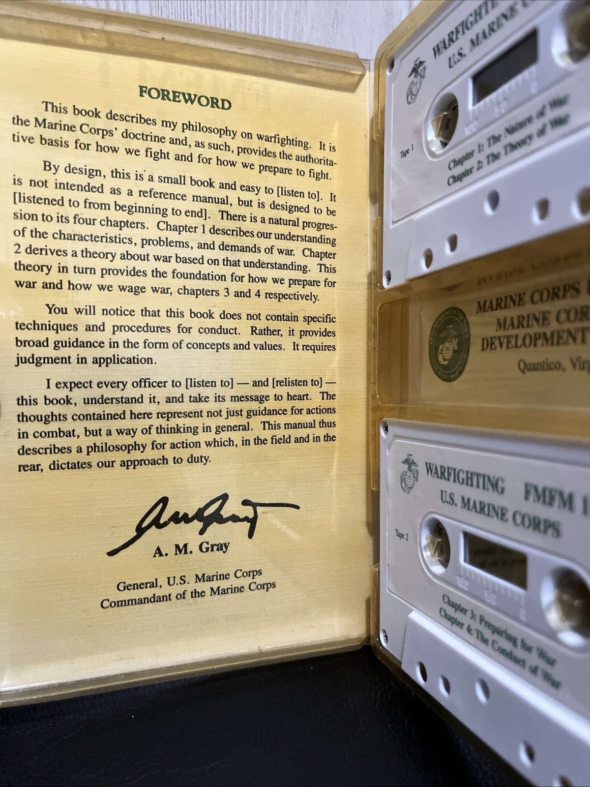 FMFM 1 Warfighting US Marine Corps 2 Audio Cassette Tape Set USMC