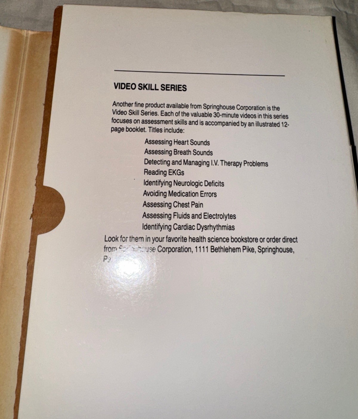 Normal & Abnormal Breath Sounds Springhouse 1990 Book and Audio Cassette