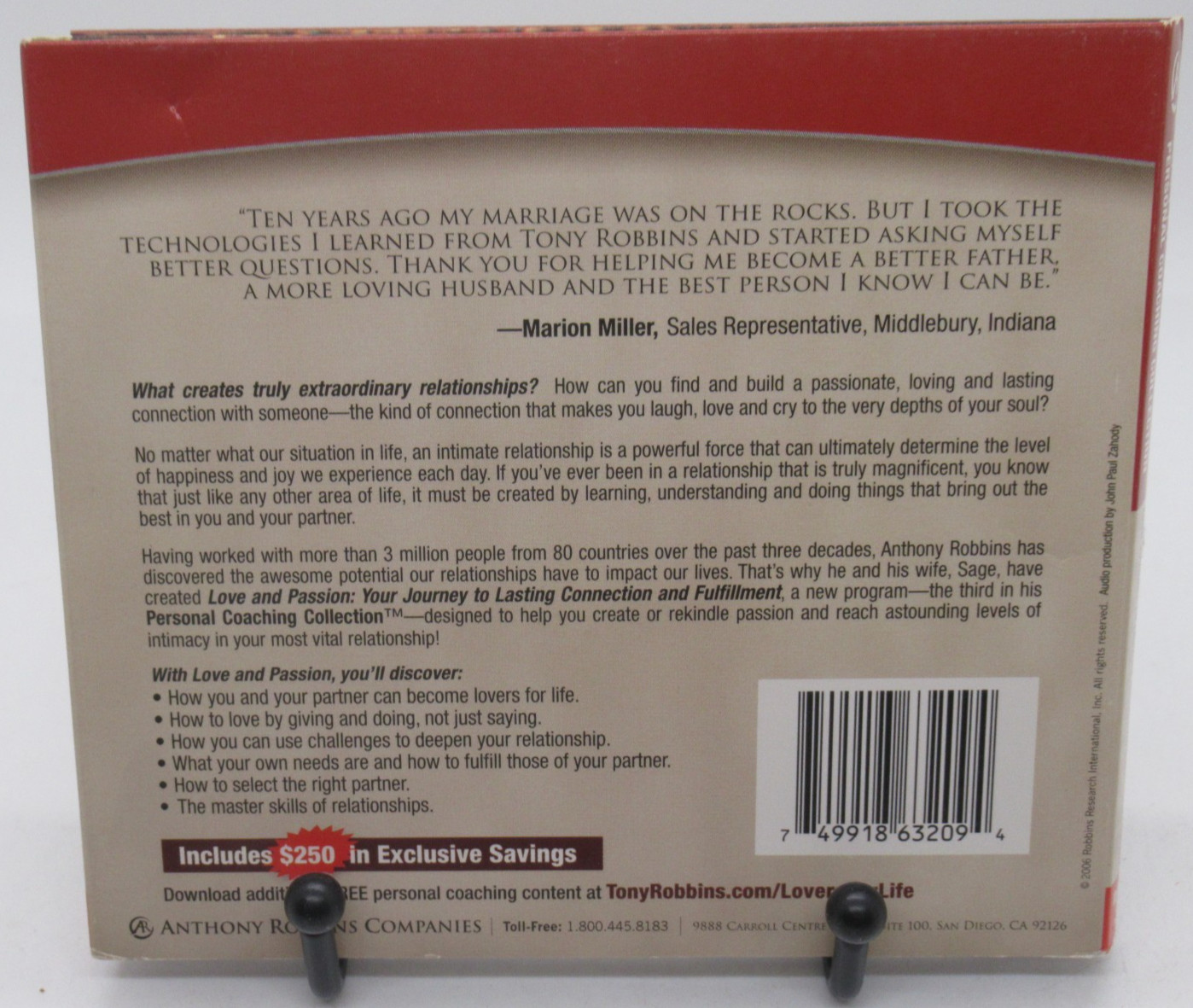 ANTHONY ROBBINS: PERSONAL COACHING VOL.3 — LOVE & PASSION, 2-DISC CD/DVD SET