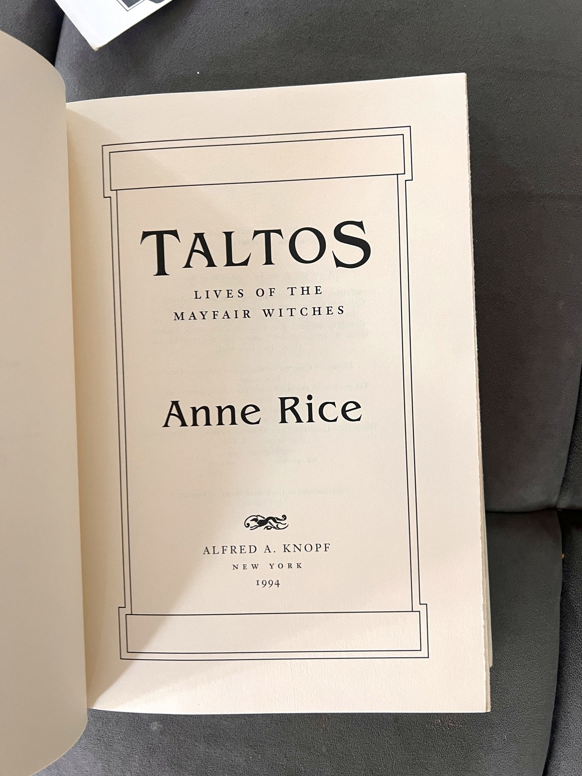 Anne Rice TALTOS Mayfair Witches 1st Edition 1994 Hardcover Knopf DJ