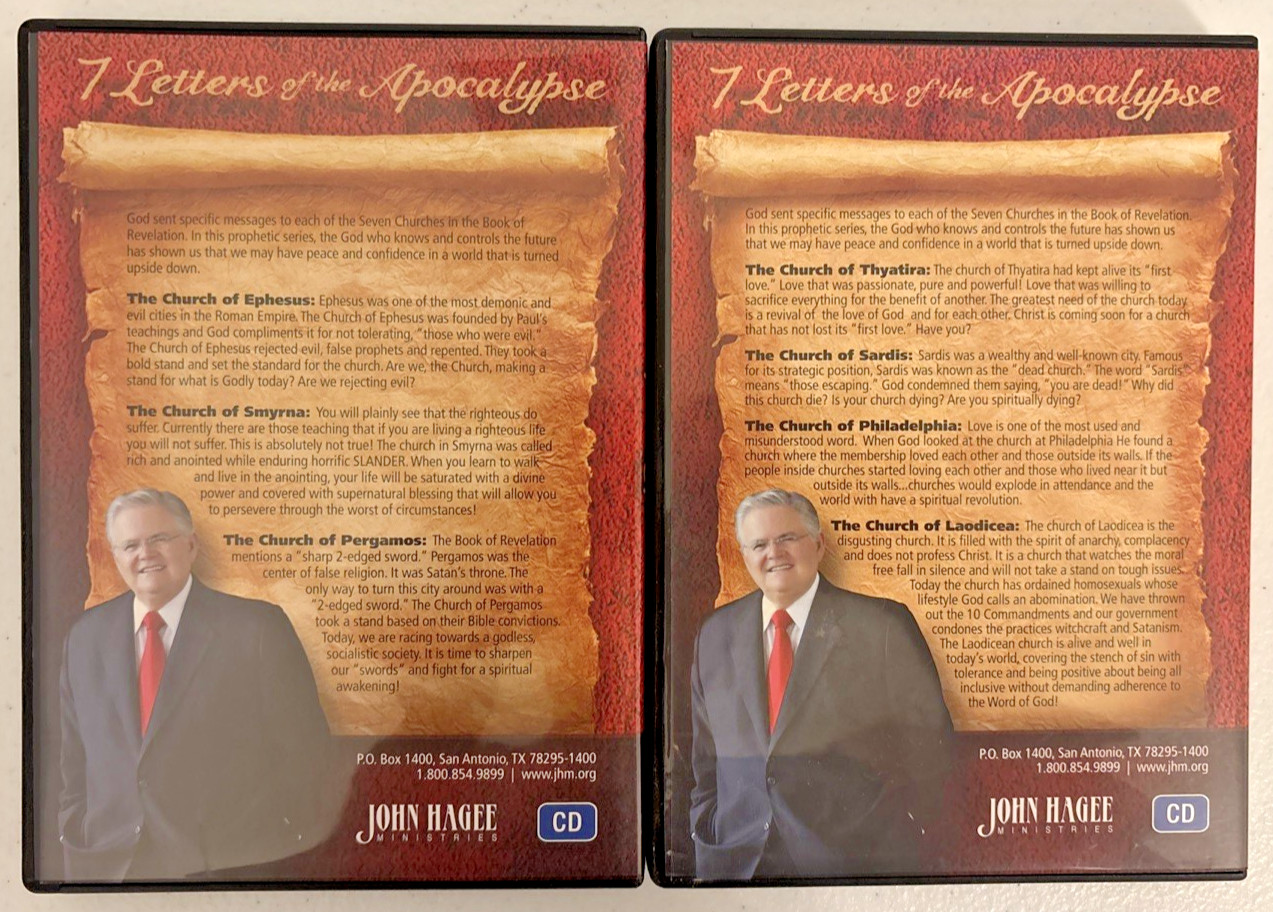 Pastor John Hagee 7 Letters of the Apocalypse Volumes 1 & 2 Audio CDs