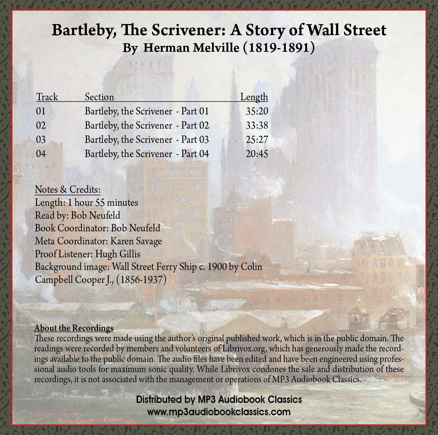 Bartleby, the Scrivener — MP3 CD Audiobook in CD jewel box