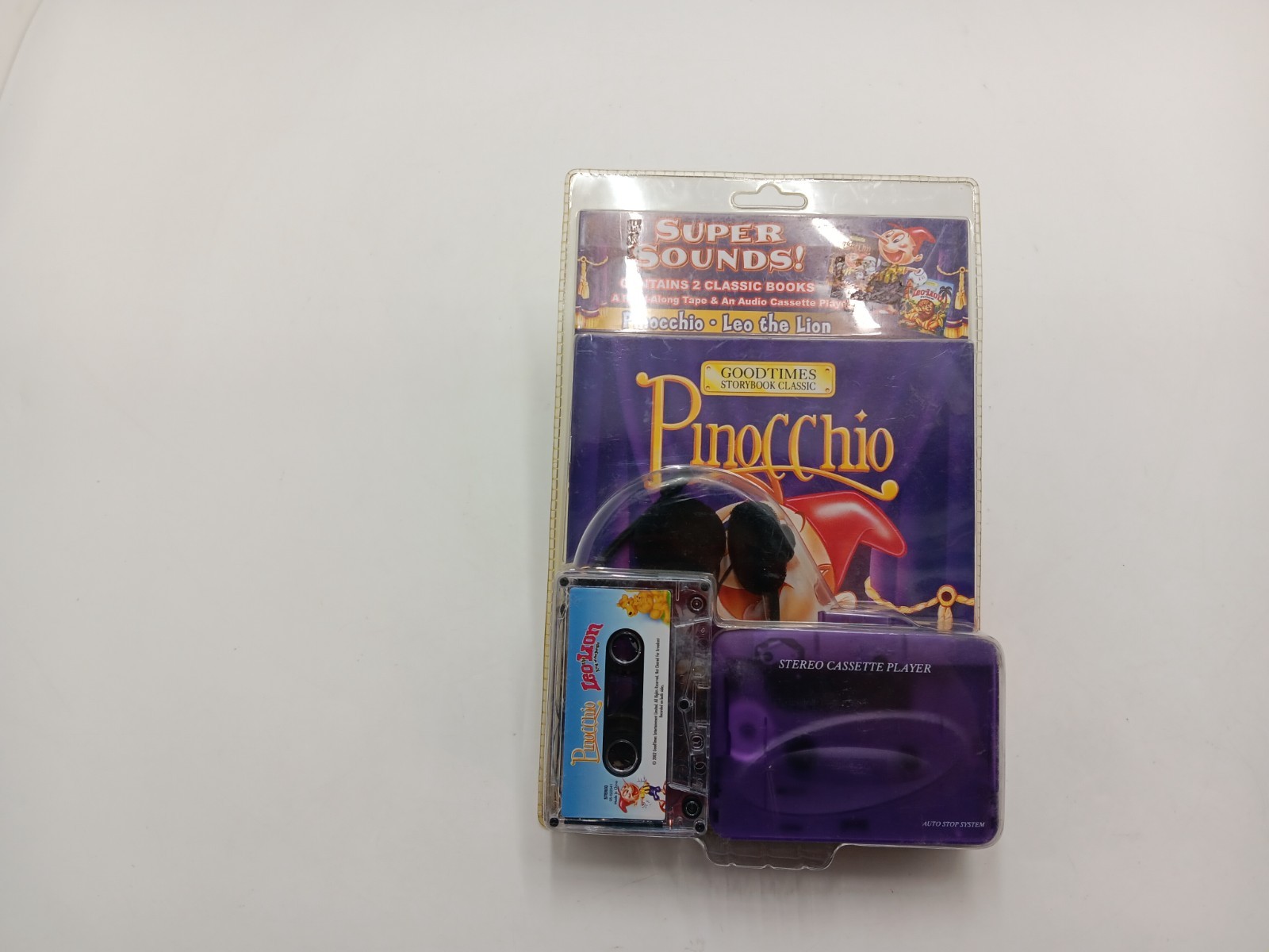 Good Times Super Sounds Kids Audio Book Pinocchio Leo The Lion w/Cassette Player