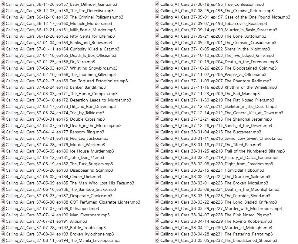CALLING ALL CARS 296 Unique Oldtime Radio Shows MP3 On USB Flash Drive