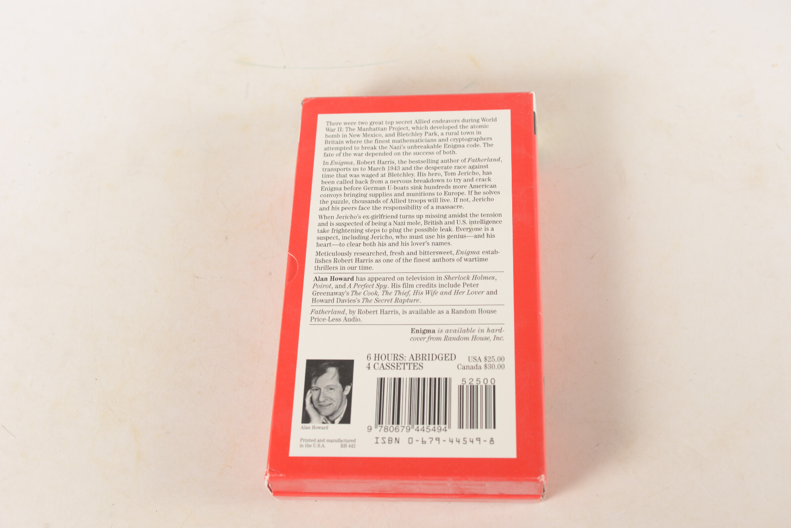 Enigma by Robert Harris (1995, Audio Cassette, Abridged edition)