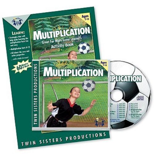 Multiplication Activity Book Music CD Ages 6-9 learning Twin Sisters Productions