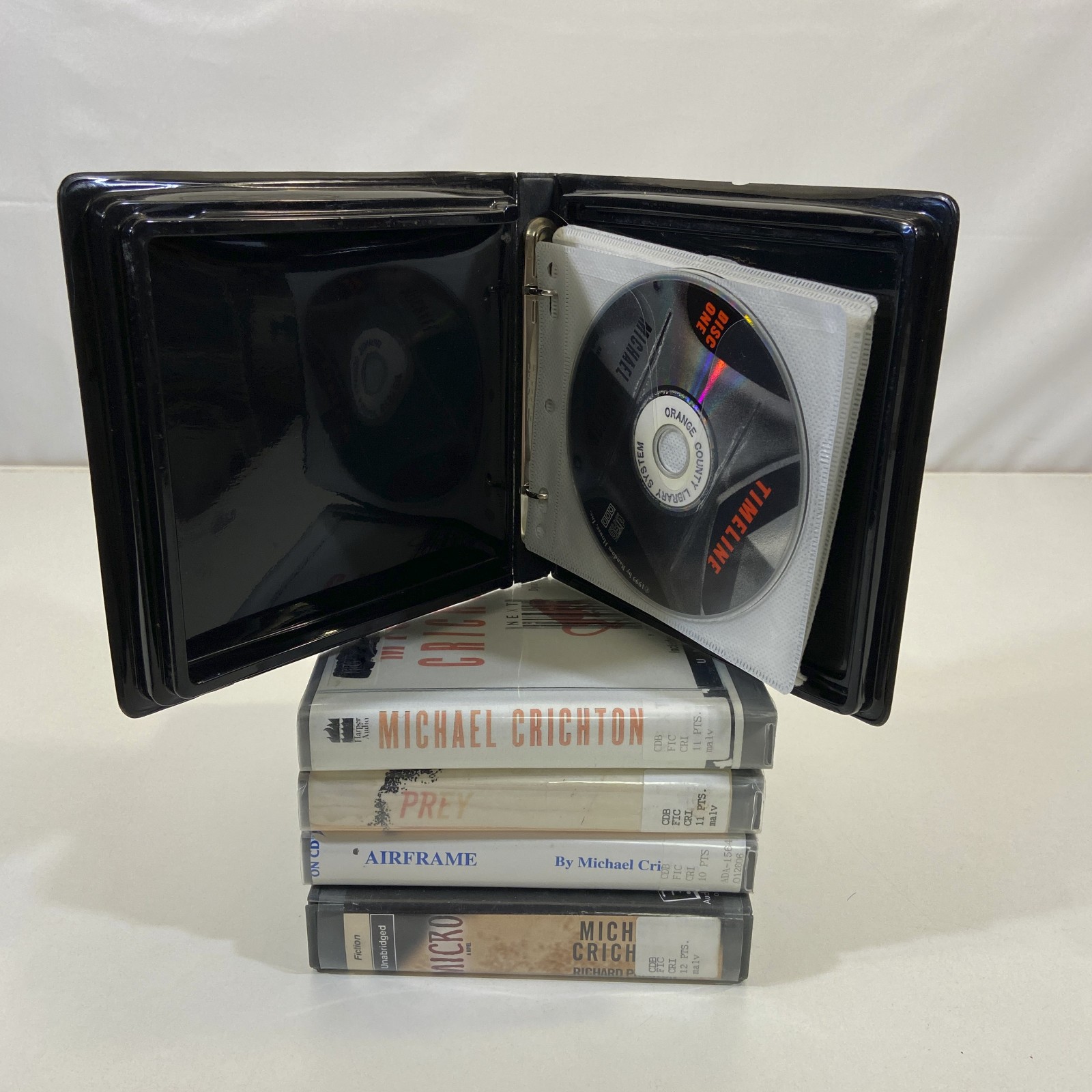 Michael Crichton Ex-Library 5 Various Suspense Thriller Mystery Audio Books Lot