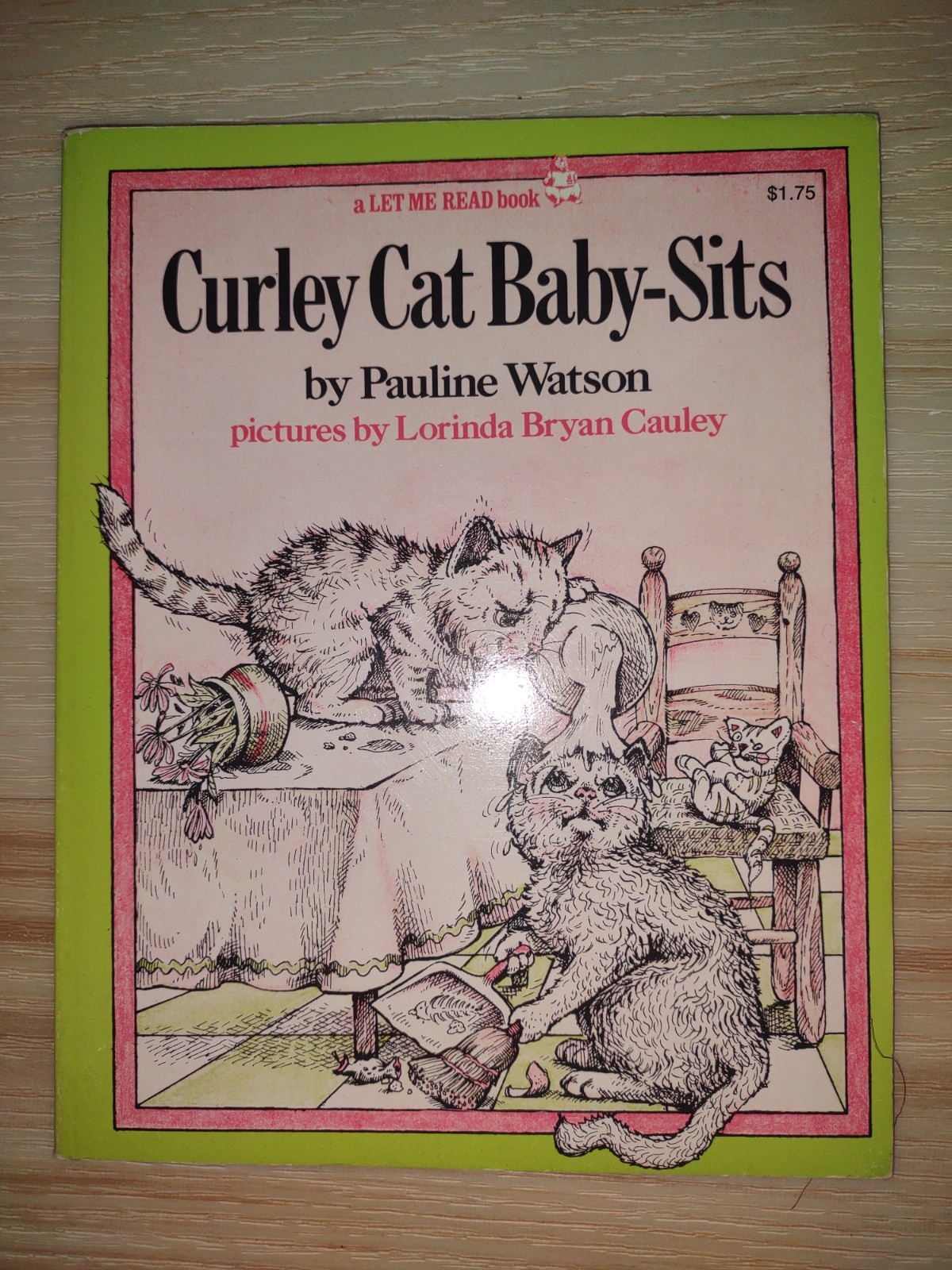 VINTAGE 1977 CURLEY CAT BABY-SITS BY PAULINE WATSON OUT OF PRINT children’s book