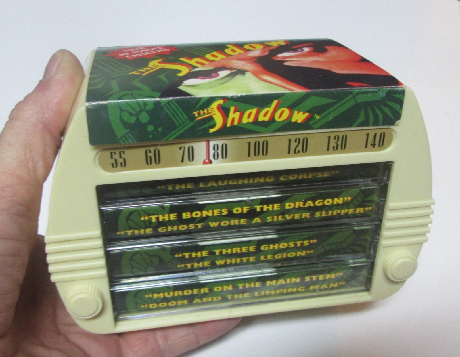 Vintage The Shadow Audio Books on Cassettes-4 Tapes in Radio Holder-Unopened!
