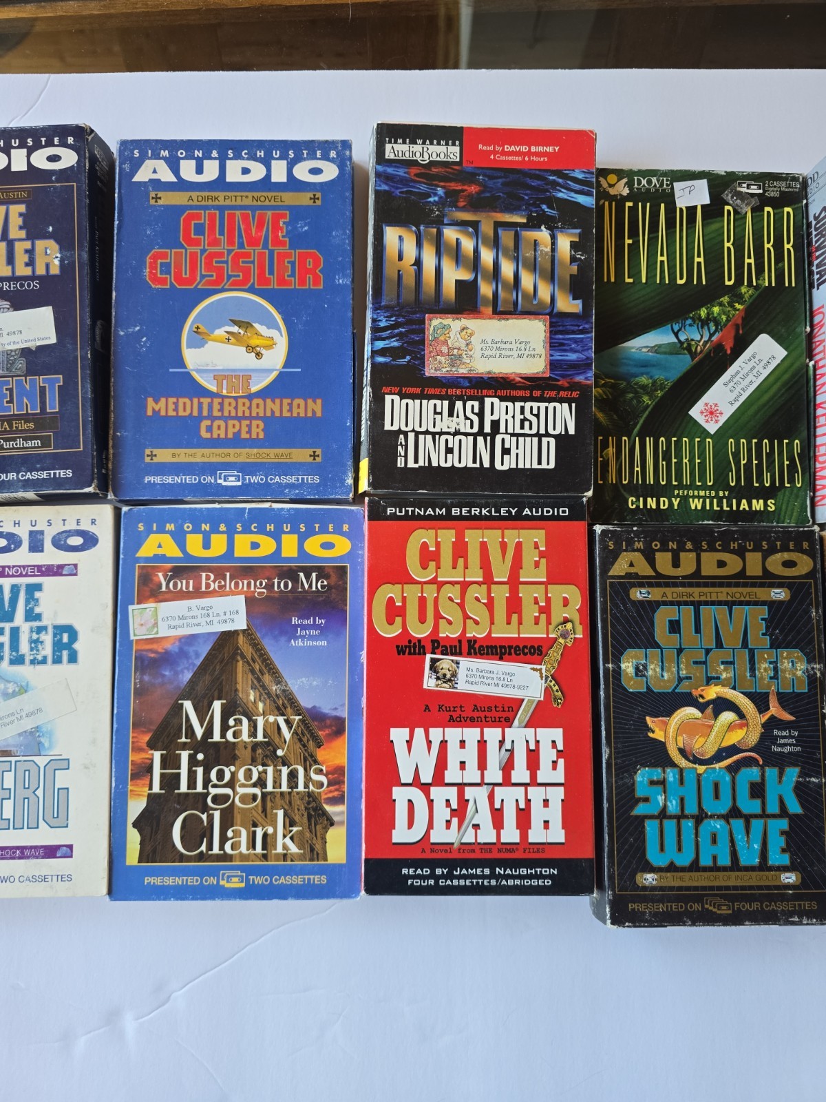 Lot Of 12 Clive Cussler Audio Books On Cassettes Untested