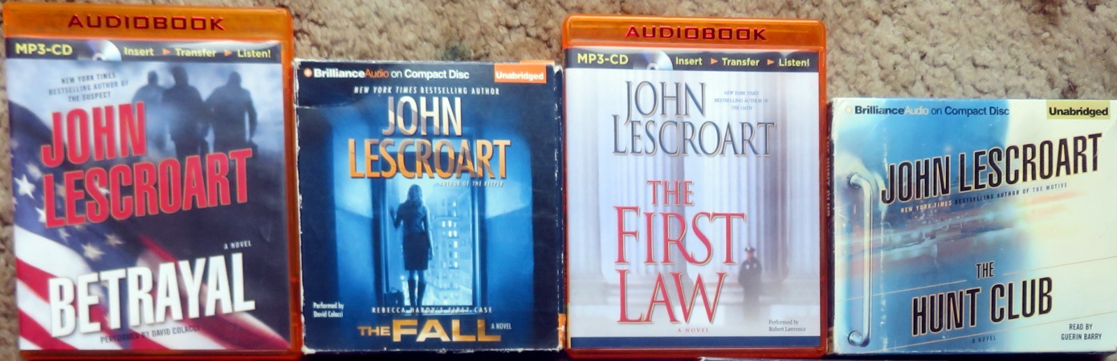 JOHN LESCROART — Eleven (11) Audiobooks CD — Motive, Betrayal, VIG, Suspect +