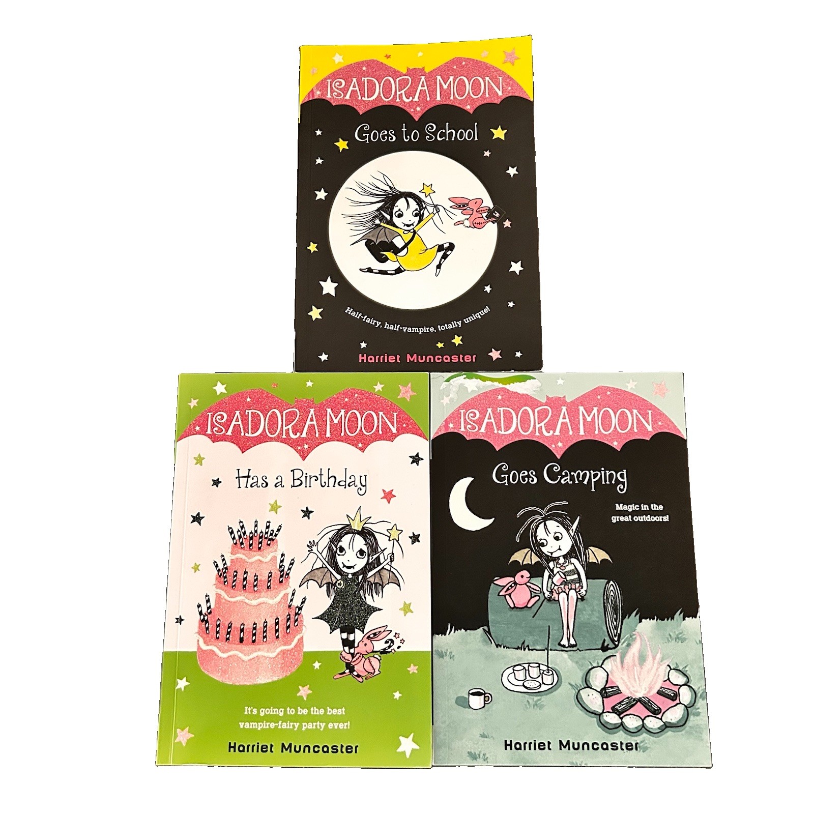 Lot Of 3 Isadora Moon Goes Camping, Goes To School, Has Birthday All PB