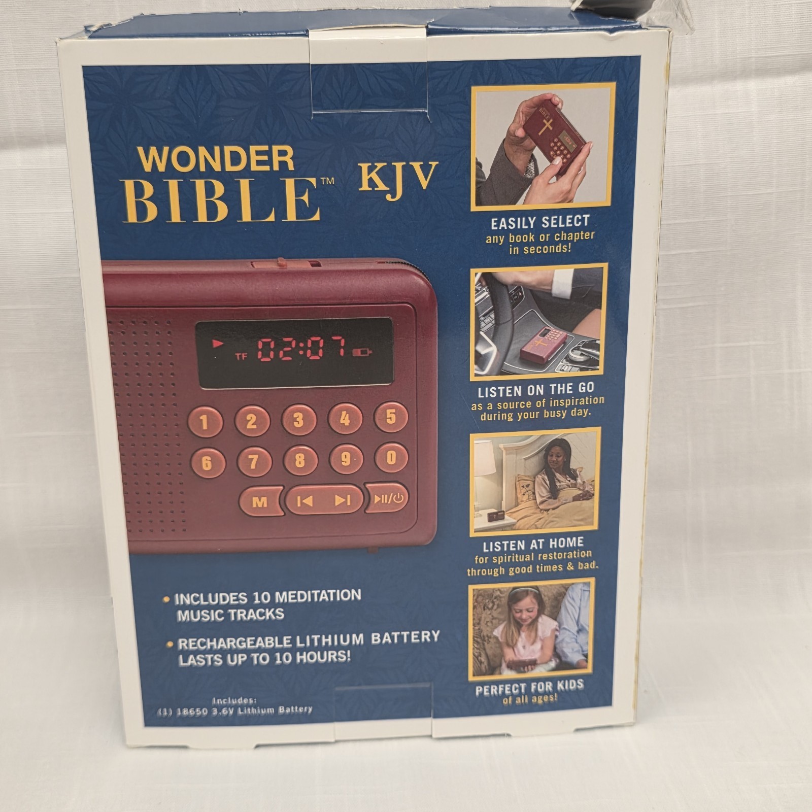 Wonder Bible KJV Audio Player Rechargeable King James Complete Bible w/ Box USB