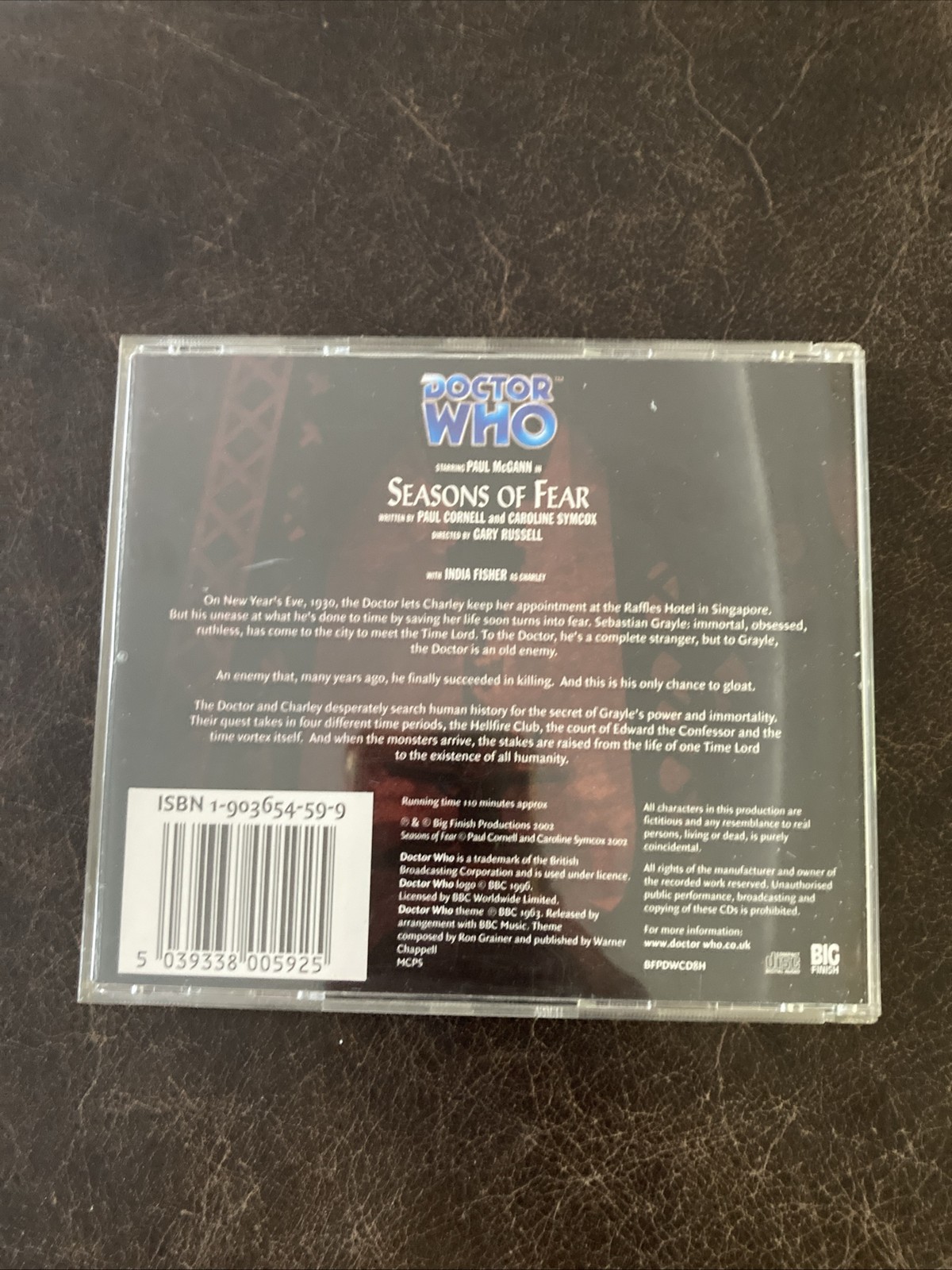 DOCTOR WHO: SEASONS OF FEAR (2002) BIG FINISH Audiobook CD