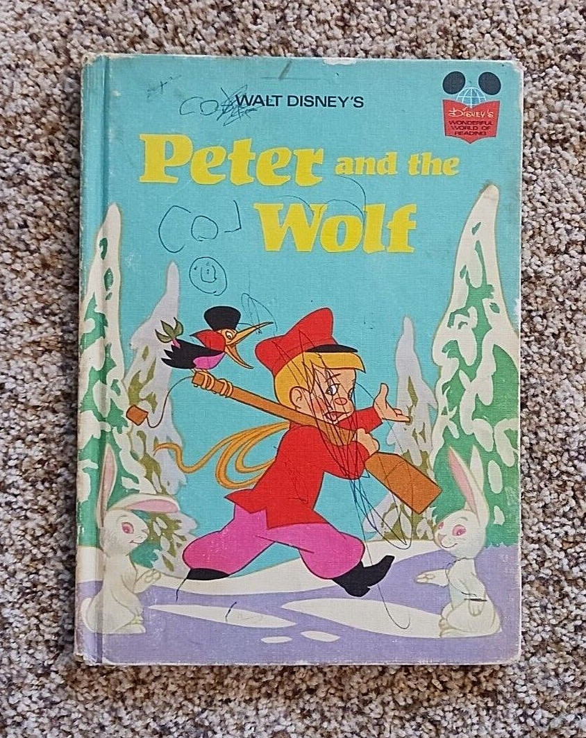 VINTAGE ‘PETER AND THE WOLF’ — WALT DISNEY’S — 1974 — BOOK CLUB EDITION