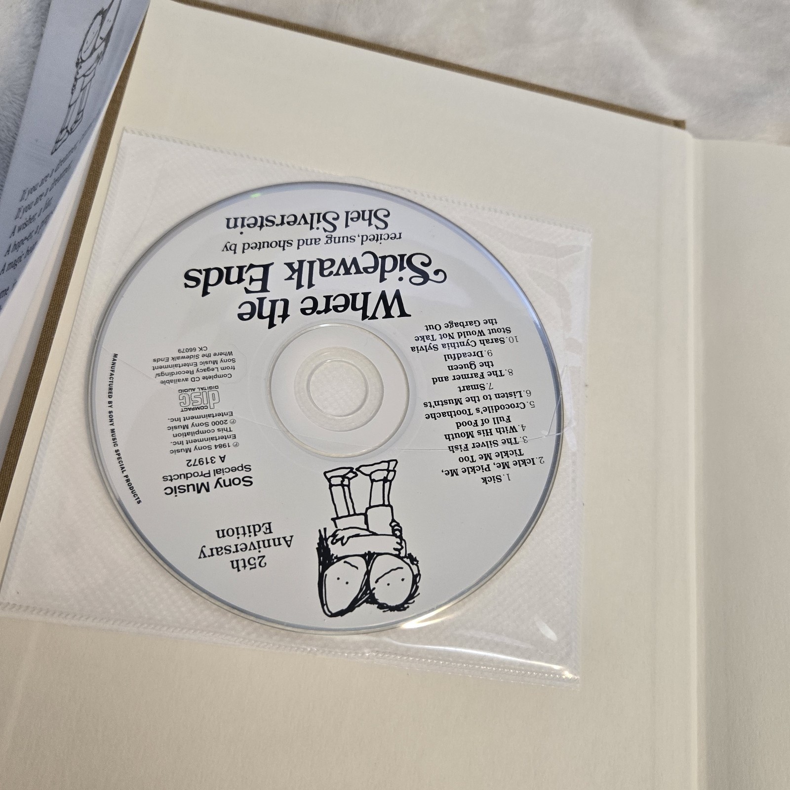 Where the Sidewalk Ends 25th Anniversary w/ CD & Bookmark Shel Silverstein HC