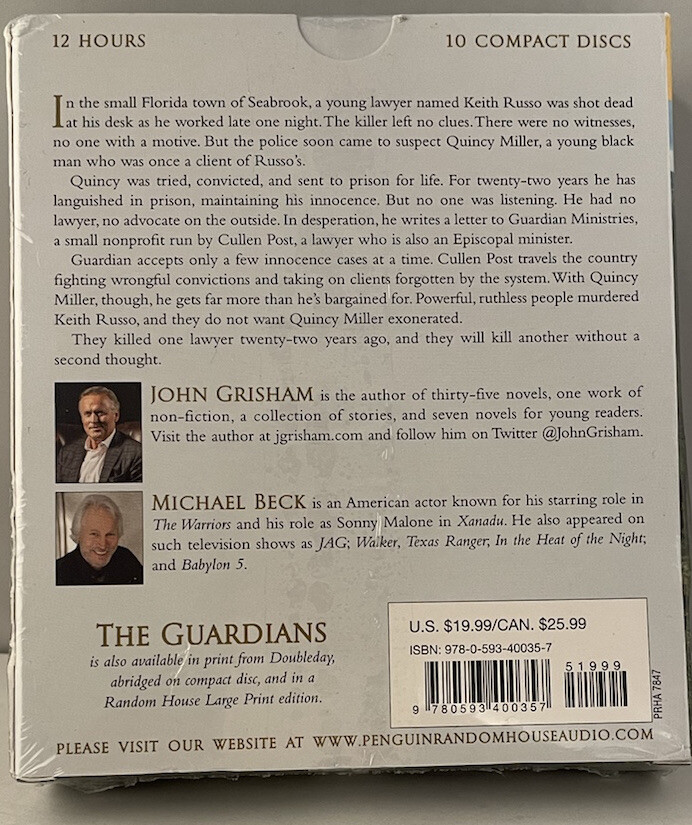 The Guardians : A Novel by John Grisham (2019, Compact Discs,Unabridged edition)