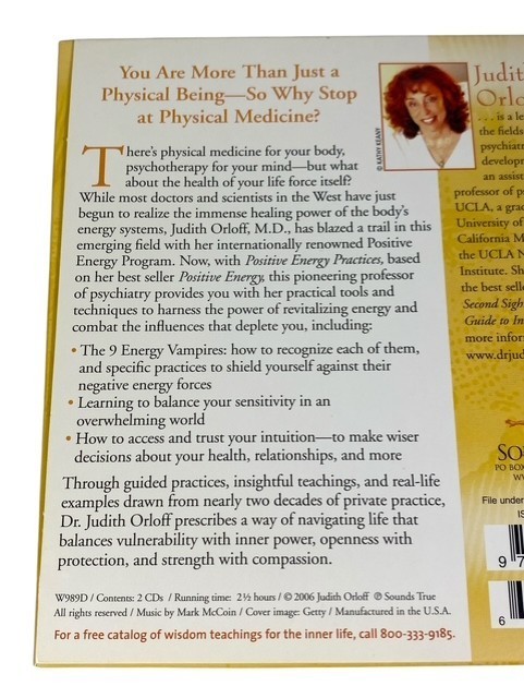 Sounds True Positive Energy Practices by Judith Orloff, M.D. Audiobook 2 CDs