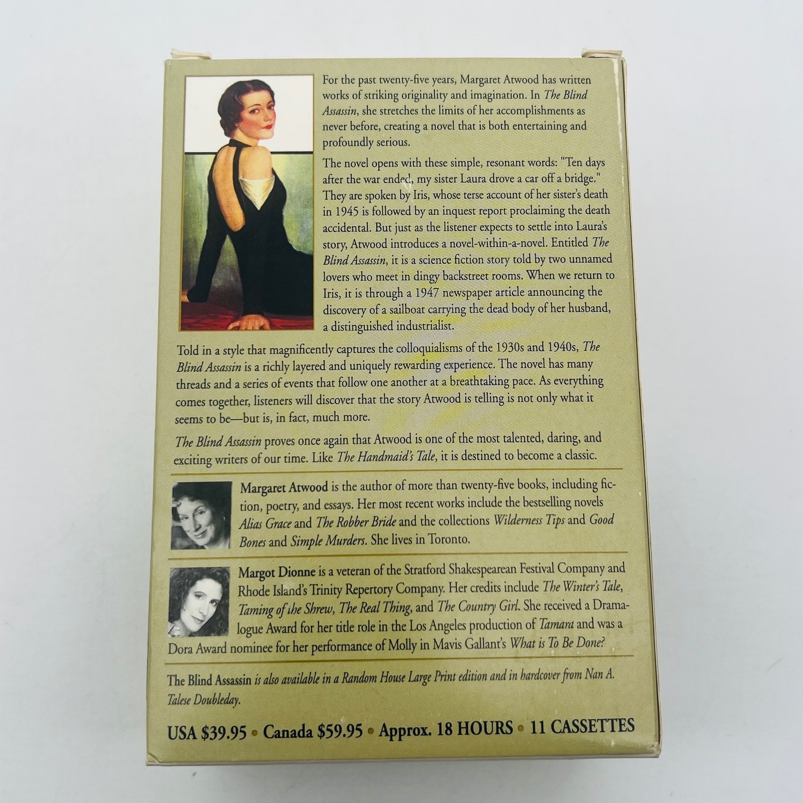 The Blind Assassin Margaret Atwood Unabridged Audiobook 11 Cassette Tape Set BDD