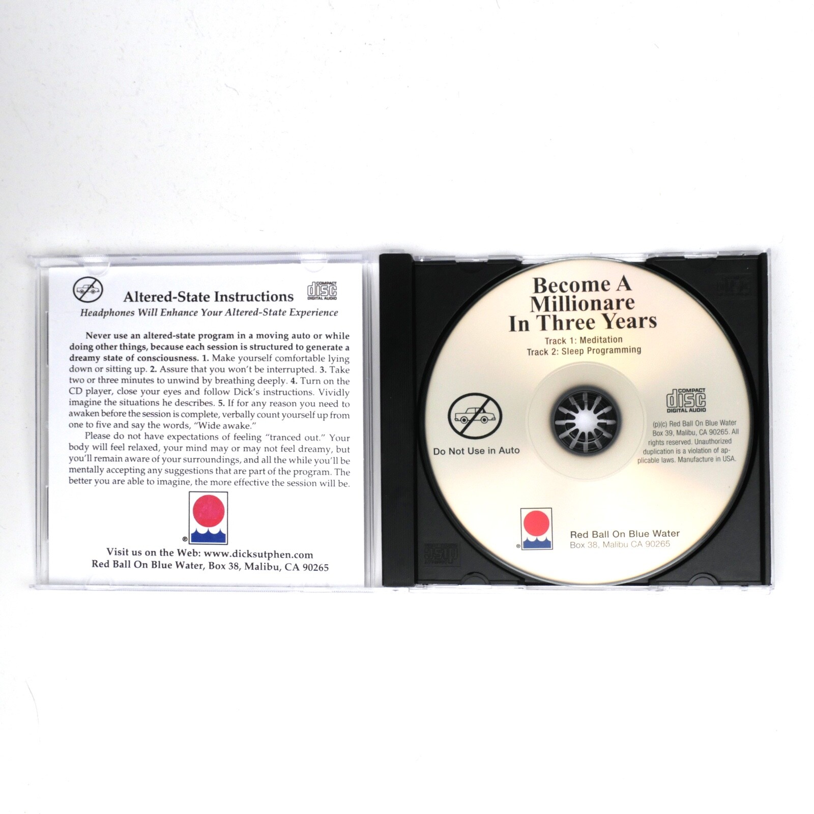 BECOME A MILLIONAIRE IN 3 YEARS Self Hypnosis Guided Meditation DIck Sutphen CD