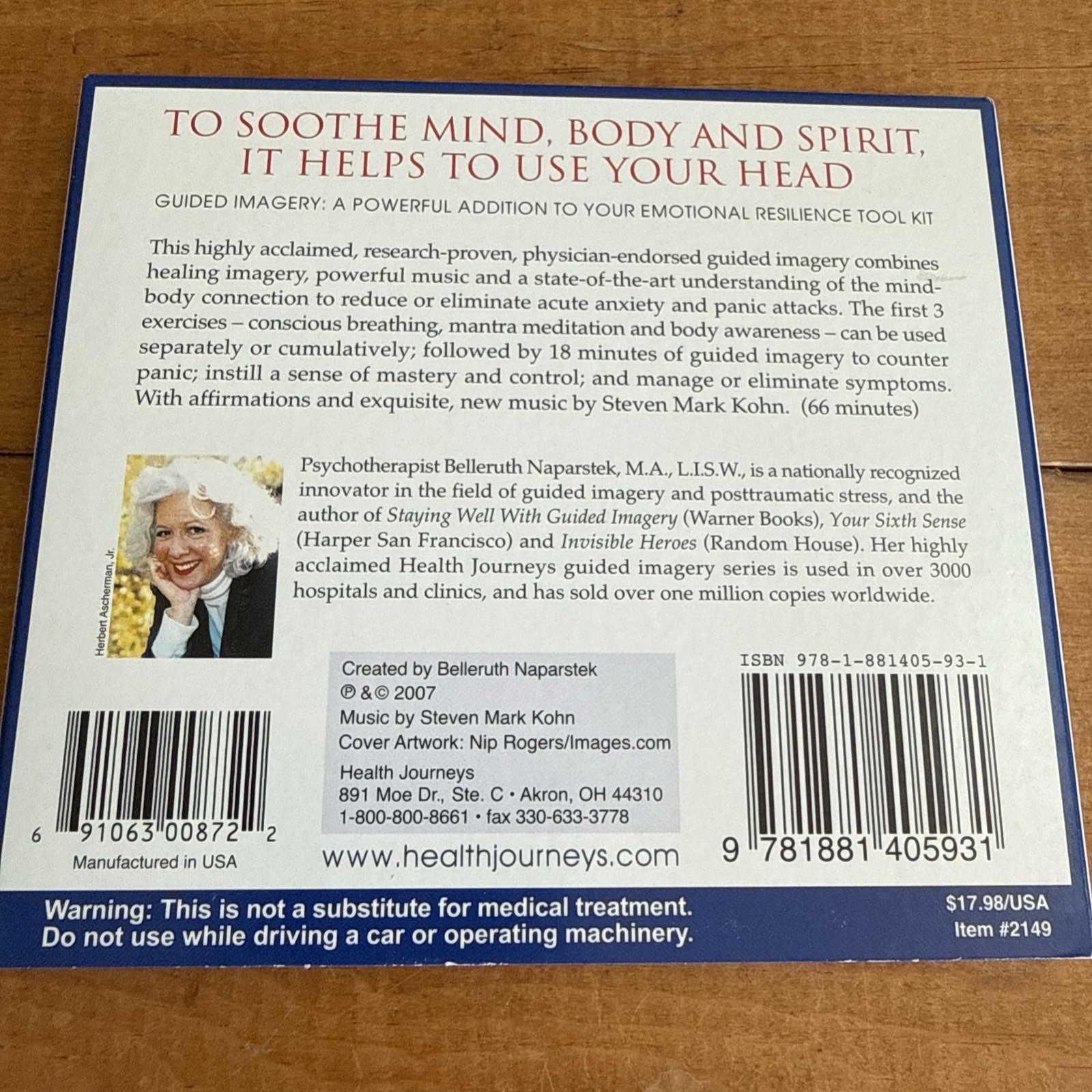 STOP ANXIETY & PANIC ATTACKS Self Hypnosis CD Guided Imagery Mind Body Exercises